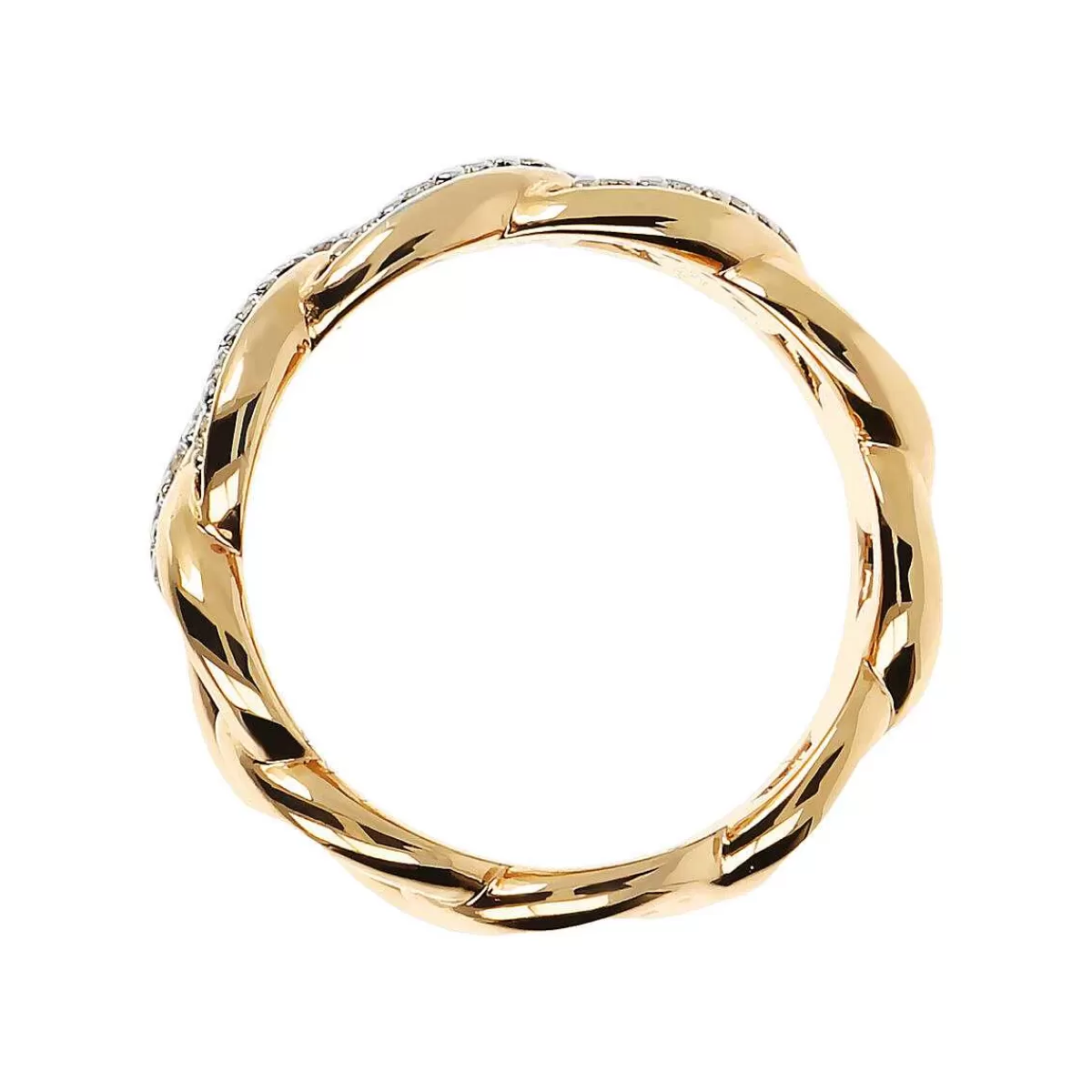 Discount Anello A Catena Grumetta Dorata Con Zirconi Anelli