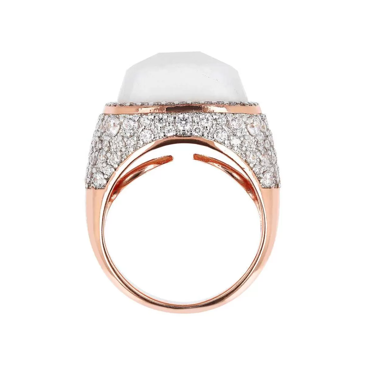 Flash Sale Anello Chevalier Con Agata Bianca Quadrata E Pave Anelli
