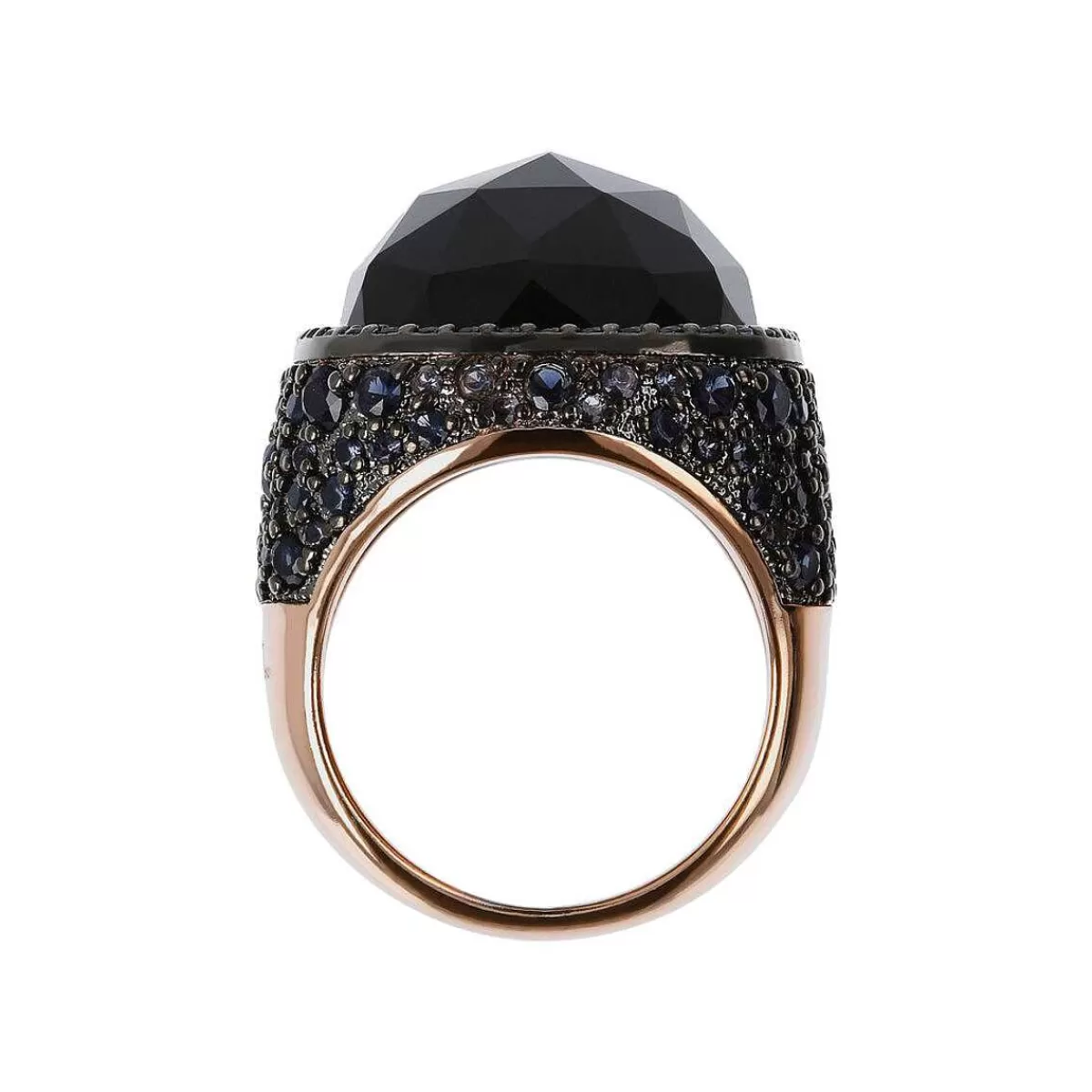Cheap Anello Chevalier Con Onice Nero E Pave Anelli