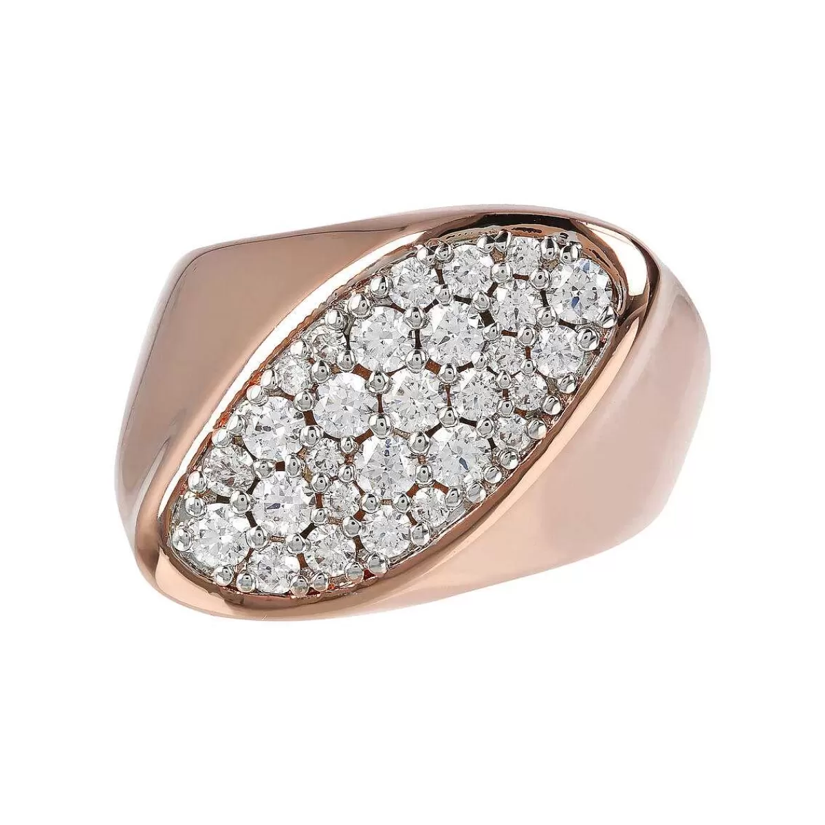 Shop Anello Chevalier Con Pave Ovale In Cubic Zirconia Anelli