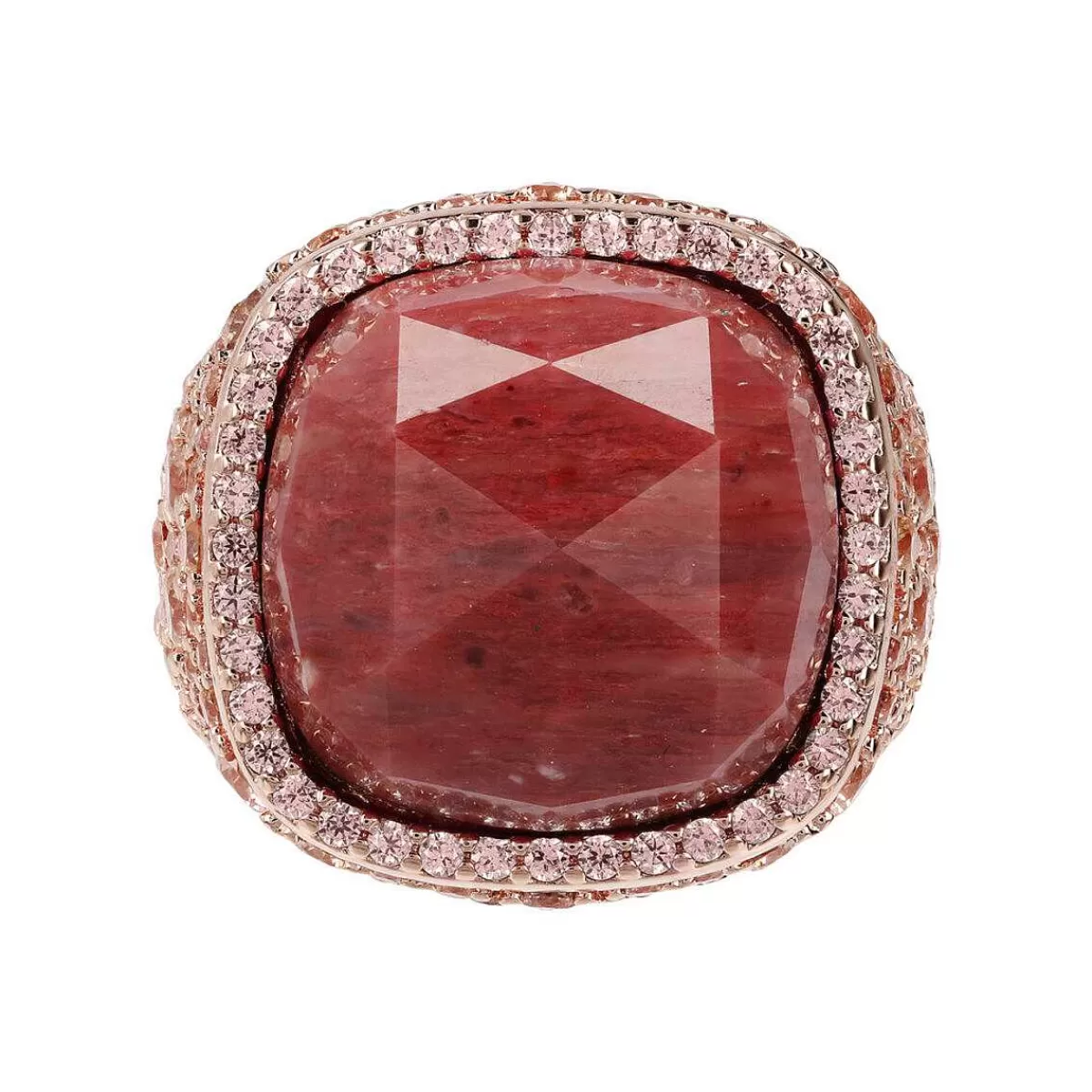 Best Anello Chevalier Con Pave Quadrato Di Pietre Naturali E Cubic Zirconia Anelli