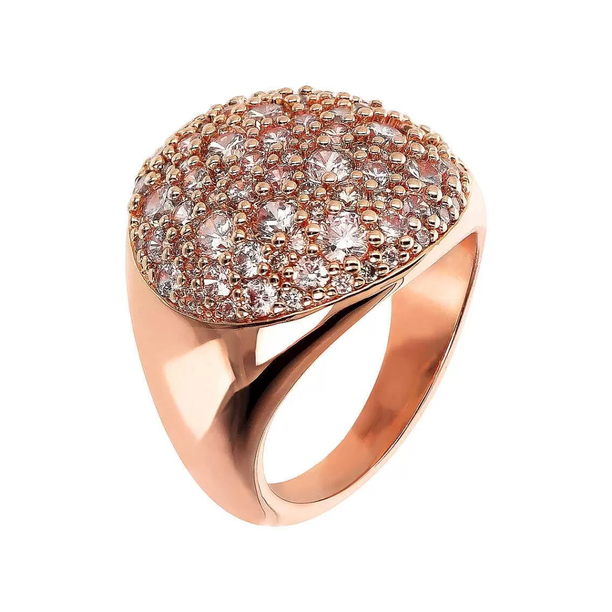 Best Sale Anello Chevalier Con Pave Tondo In Cubic Zirconia Anelli
