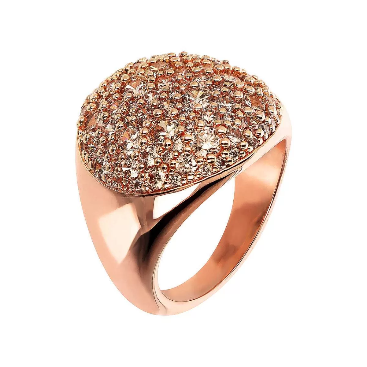 Best Sale Anello Chevalier Con Pave Tondo In Cubic Zirconia Anelli