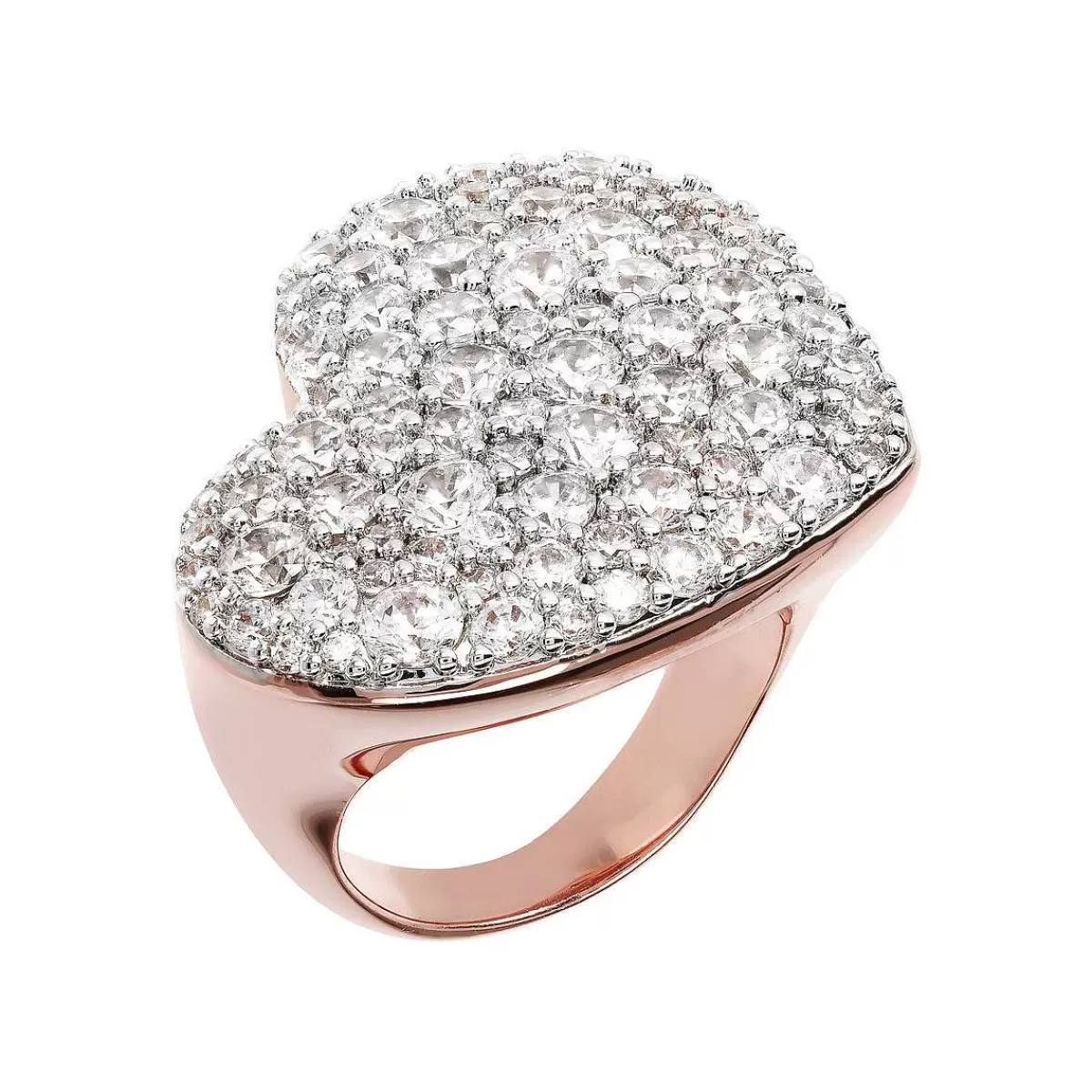 Hot Anello Chevalier Cuore Con Pave Di Cubic Zirconia Anelli
