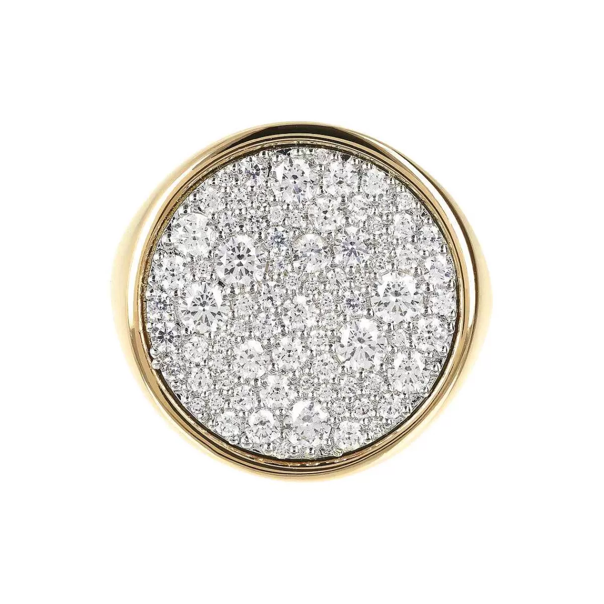 Fashion Anello Chevalier Dorato Con Pave Di Cubic Zirconia Anelli