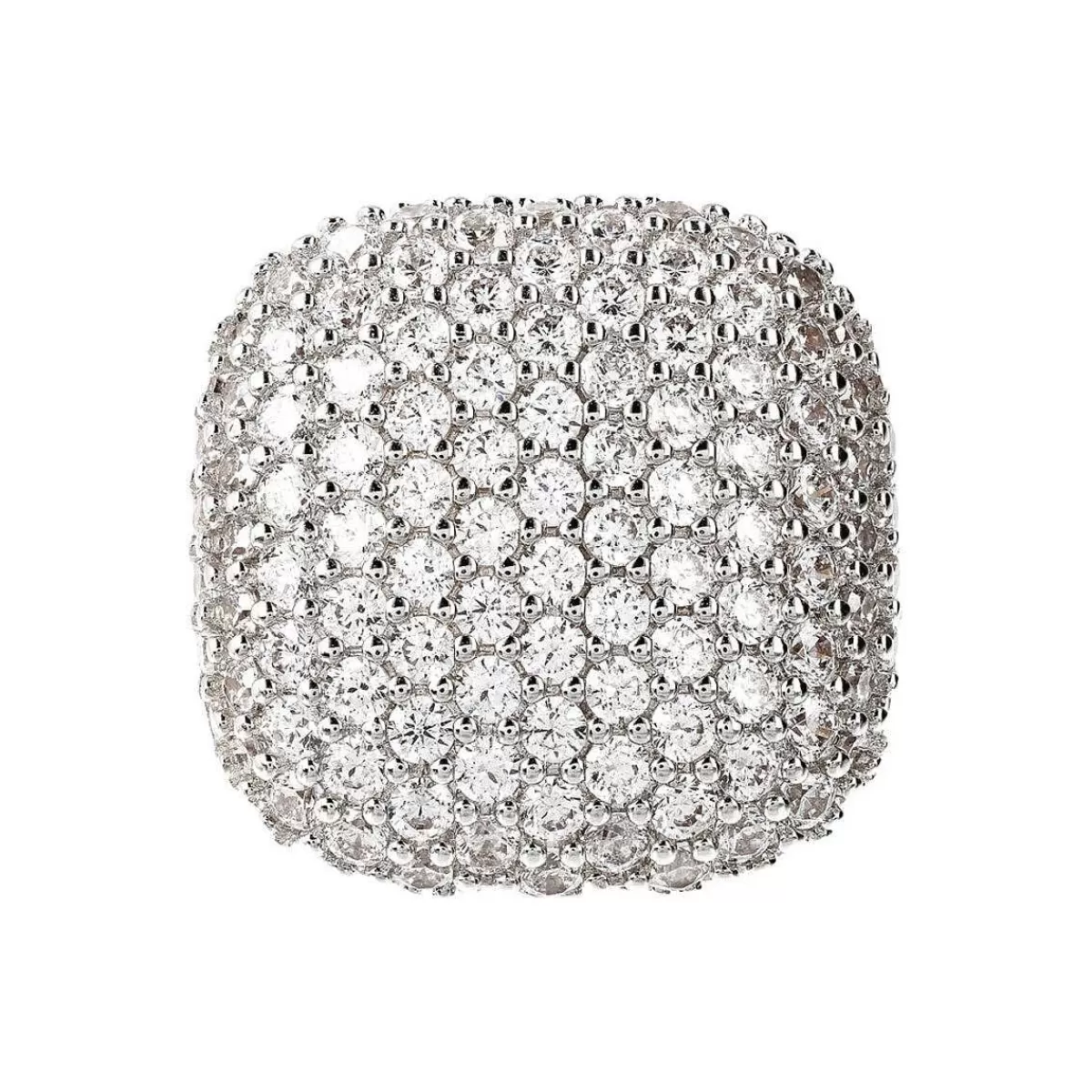 Discount Anello Chevalier Dorato Con Pave Quadrato In Cubic Zirconia Anelli
