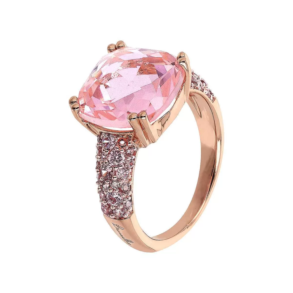 Clearance Anello Cocktail Con Gemma Prisma Quadrata E Pave Anelli