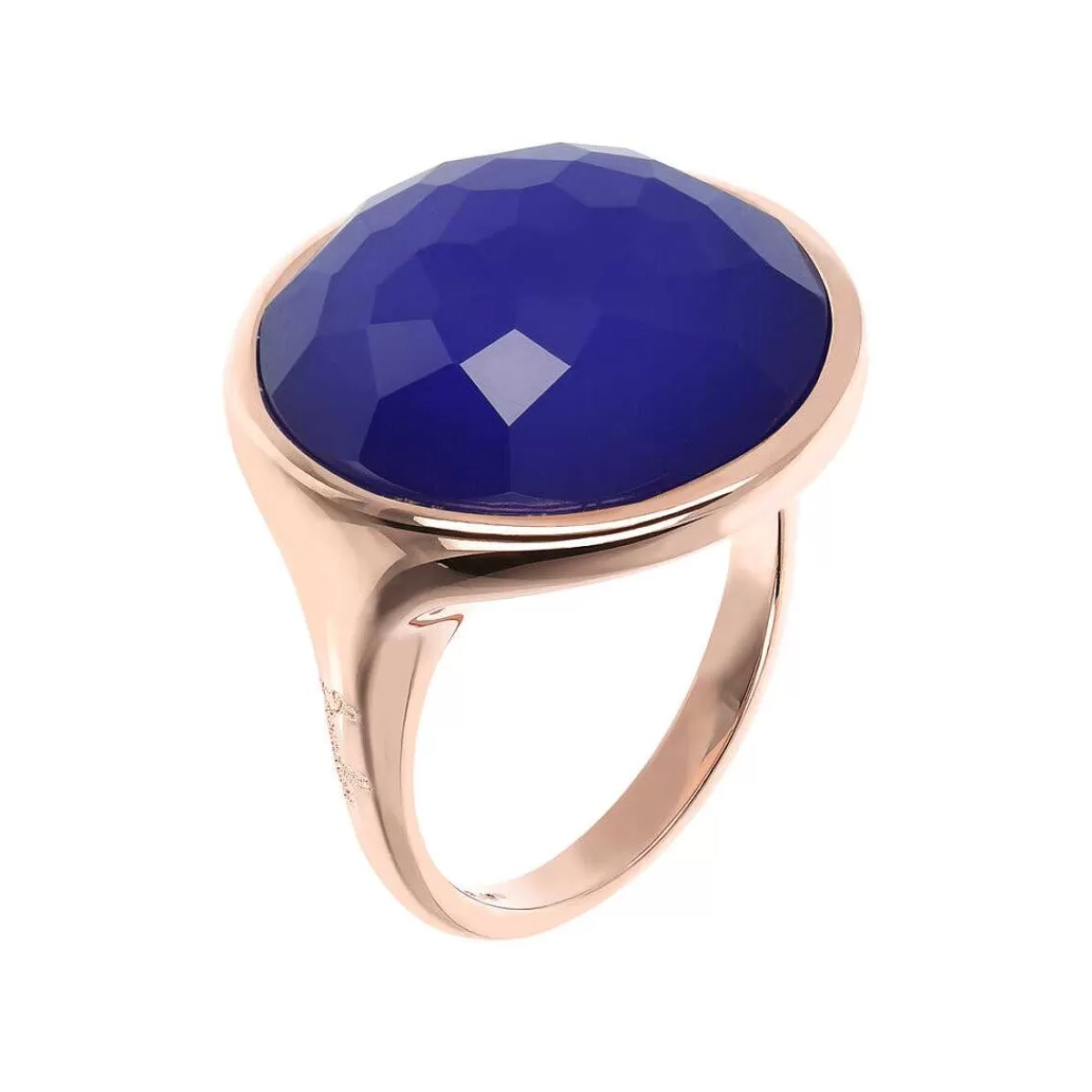 Shop Anello Cocktail Con Pietra Naturale Tonda Sfaccettata Anelli