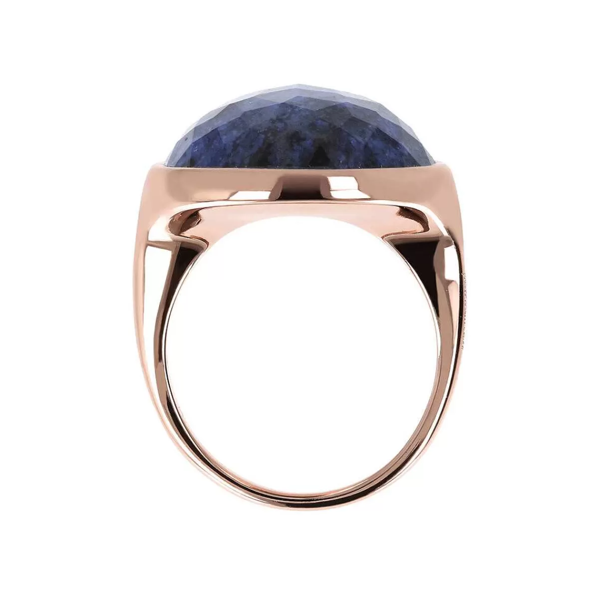 Shop Anello Cocktail Con Pietra Naturale Tonda Sfaccettata Anelli