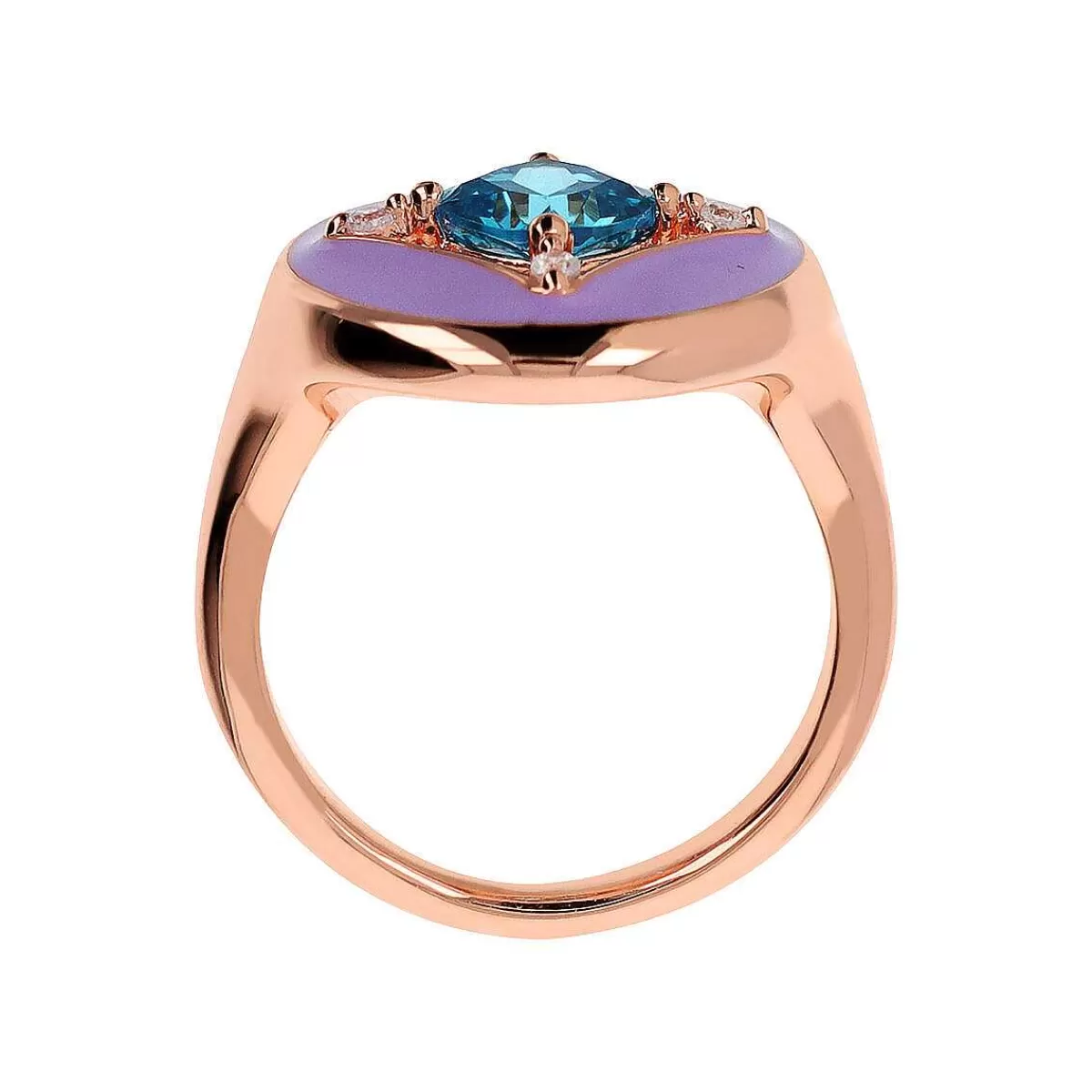 Store Anello Cocktail Etoile Smaltato Con Punto Luce Cubic Zirconia Anelli