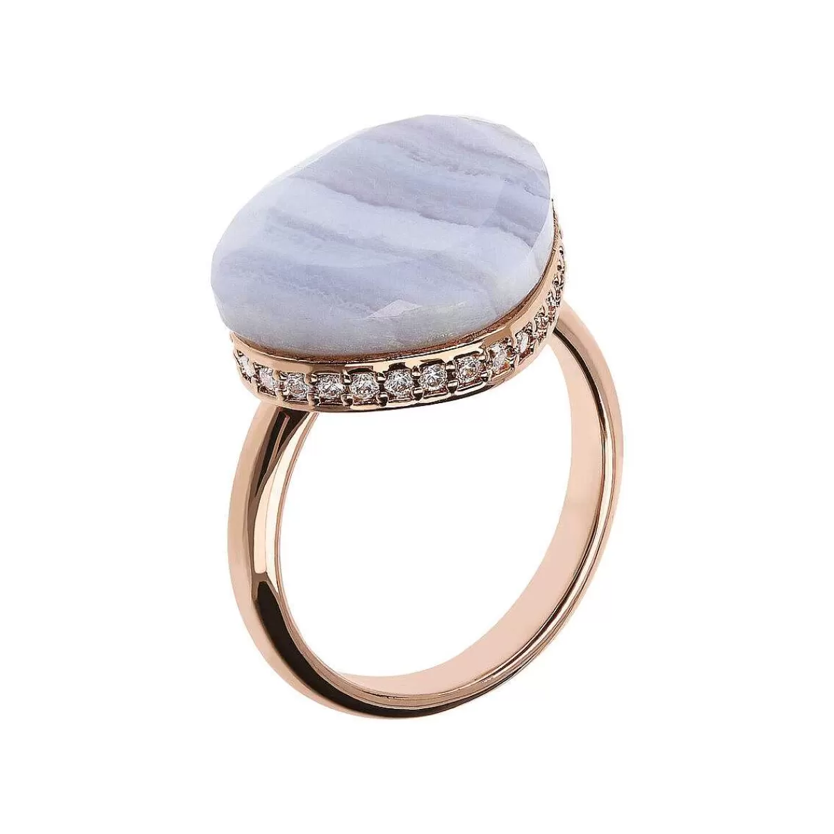 Store Anello Cocktail Goccia Con Pietra Naturale E Zirconi Cubici Anelli