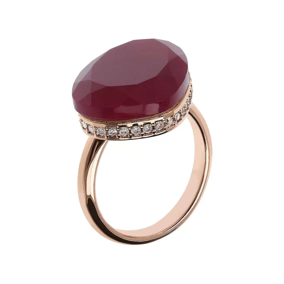 Store Anello Cocktail Goccia Con Pietra Naturale E Zirconi Cubici Anelli
