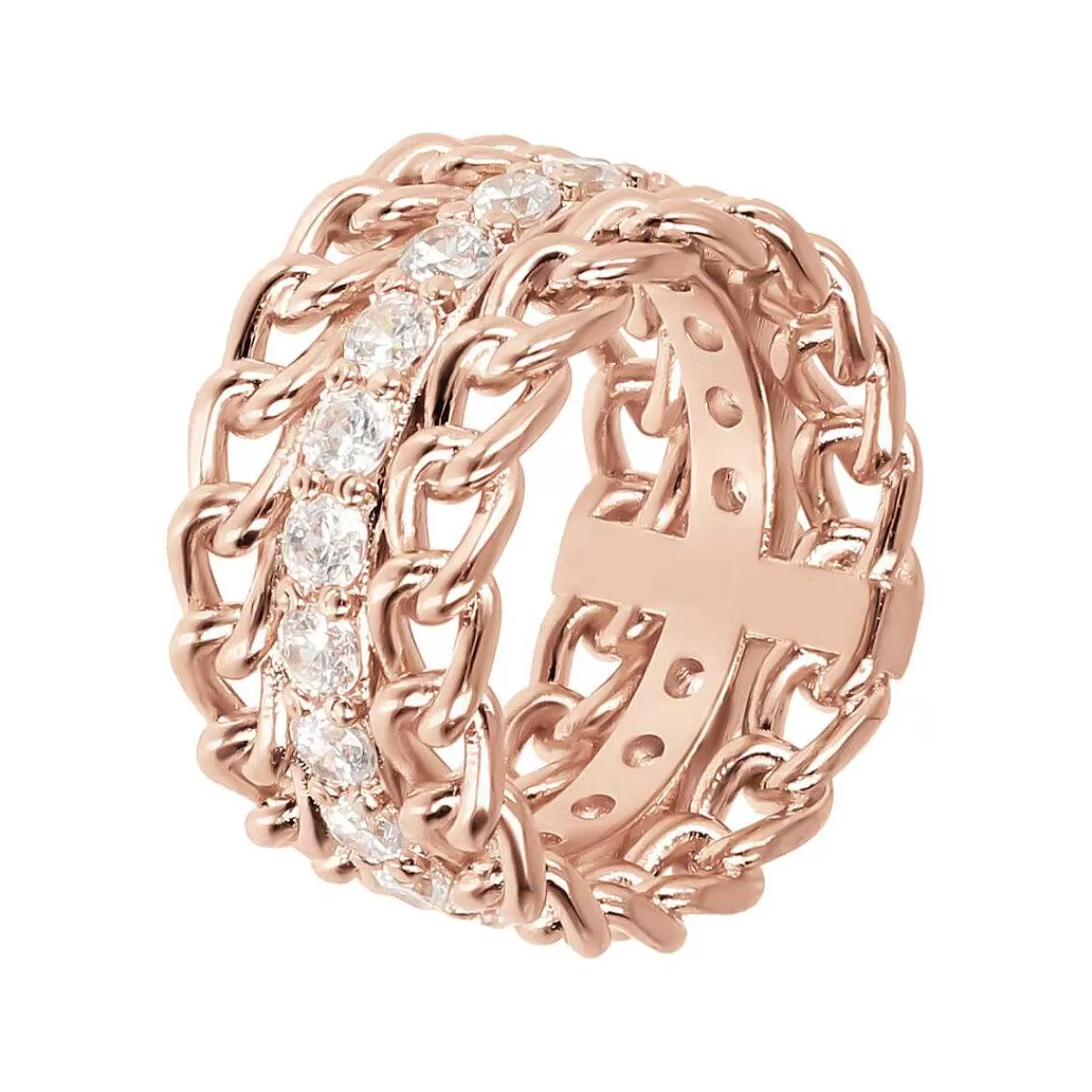 Outlet Anello Con Catena Barbazzale E Riviera In Cubic Zirconia Anelli