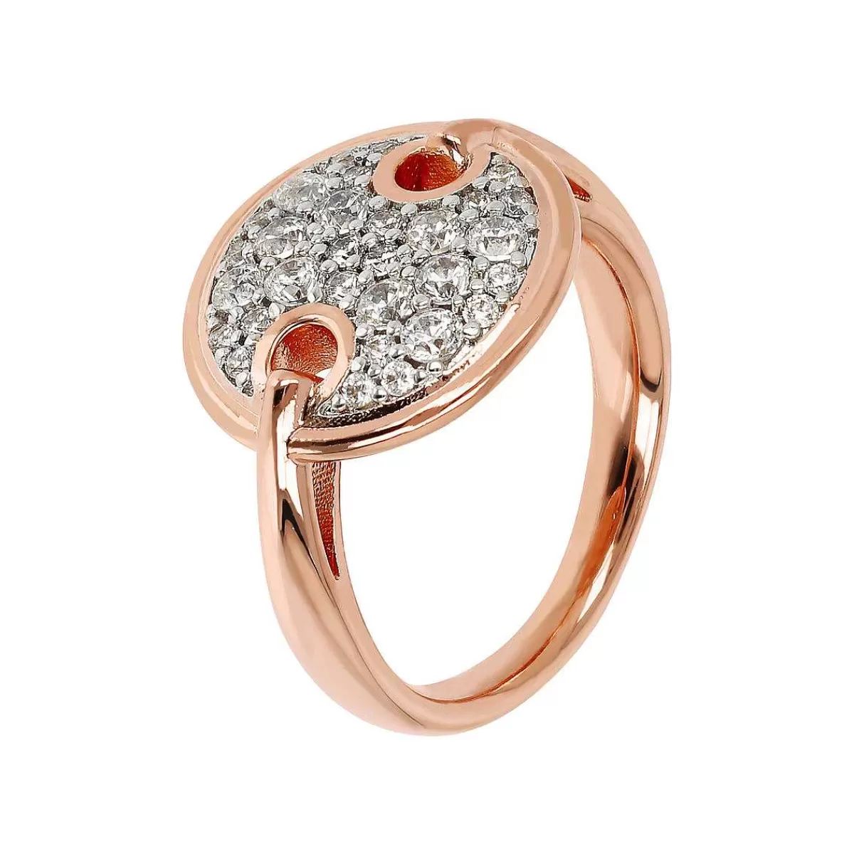 Online Anello Con Elemento Tondo Pave In Cubic Zirconia Anelli
