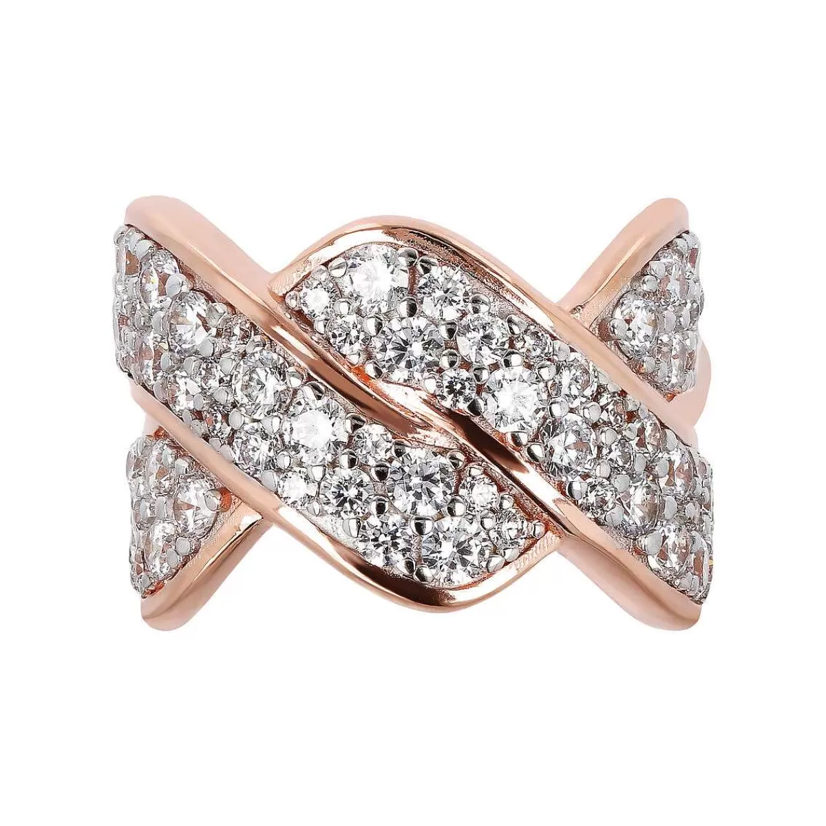 Cheap Anello Con Tessitura Pave Di Cubic Zirconia Anelli