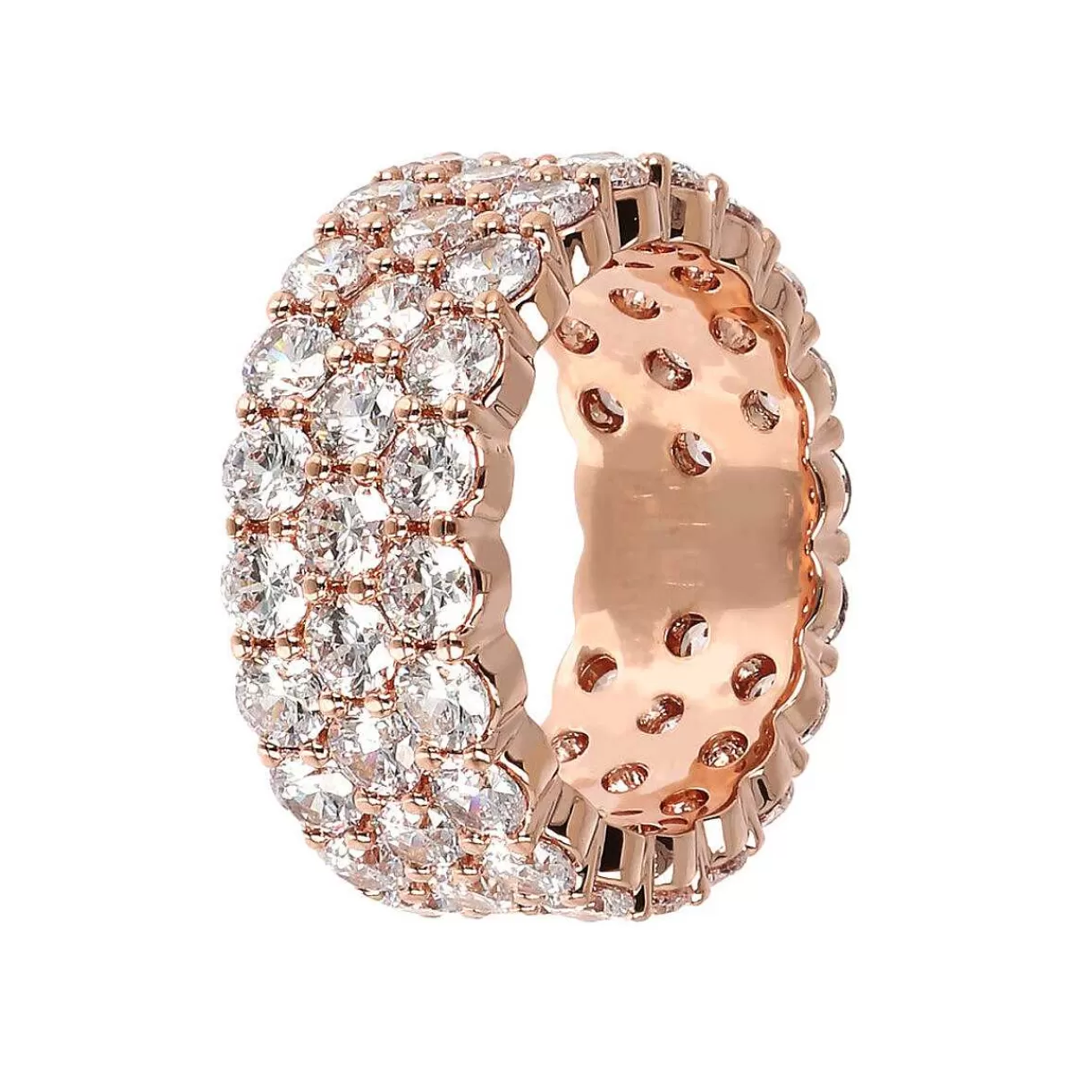 Cheap Anello Con Tre File Di Zirconi Anelli
