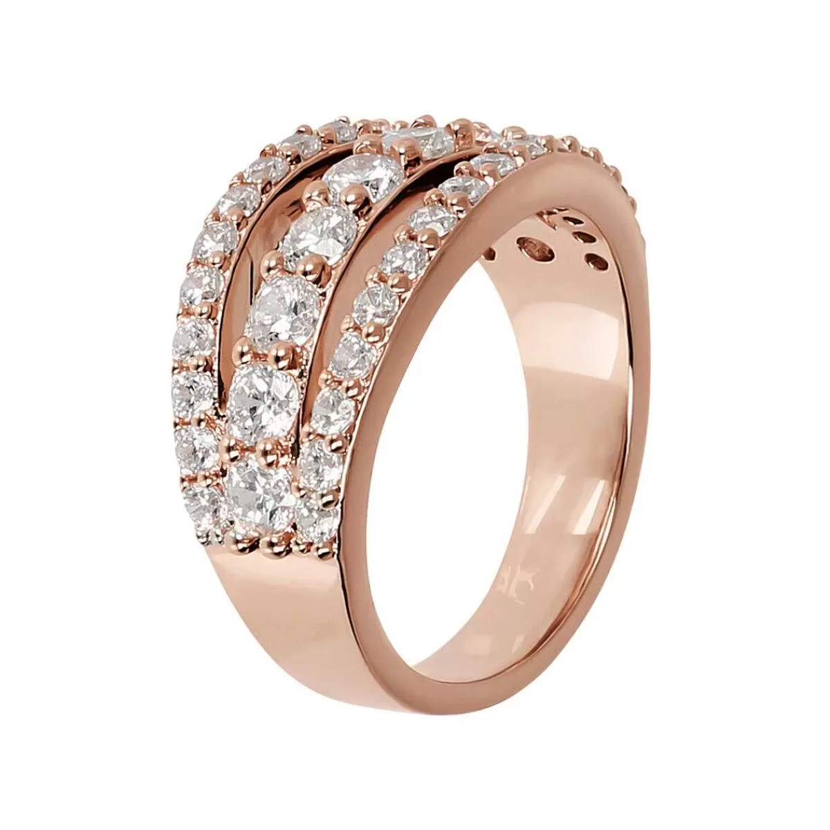Discount Anello Con Triplo Pave Di Cubic Zirconia Anelli
