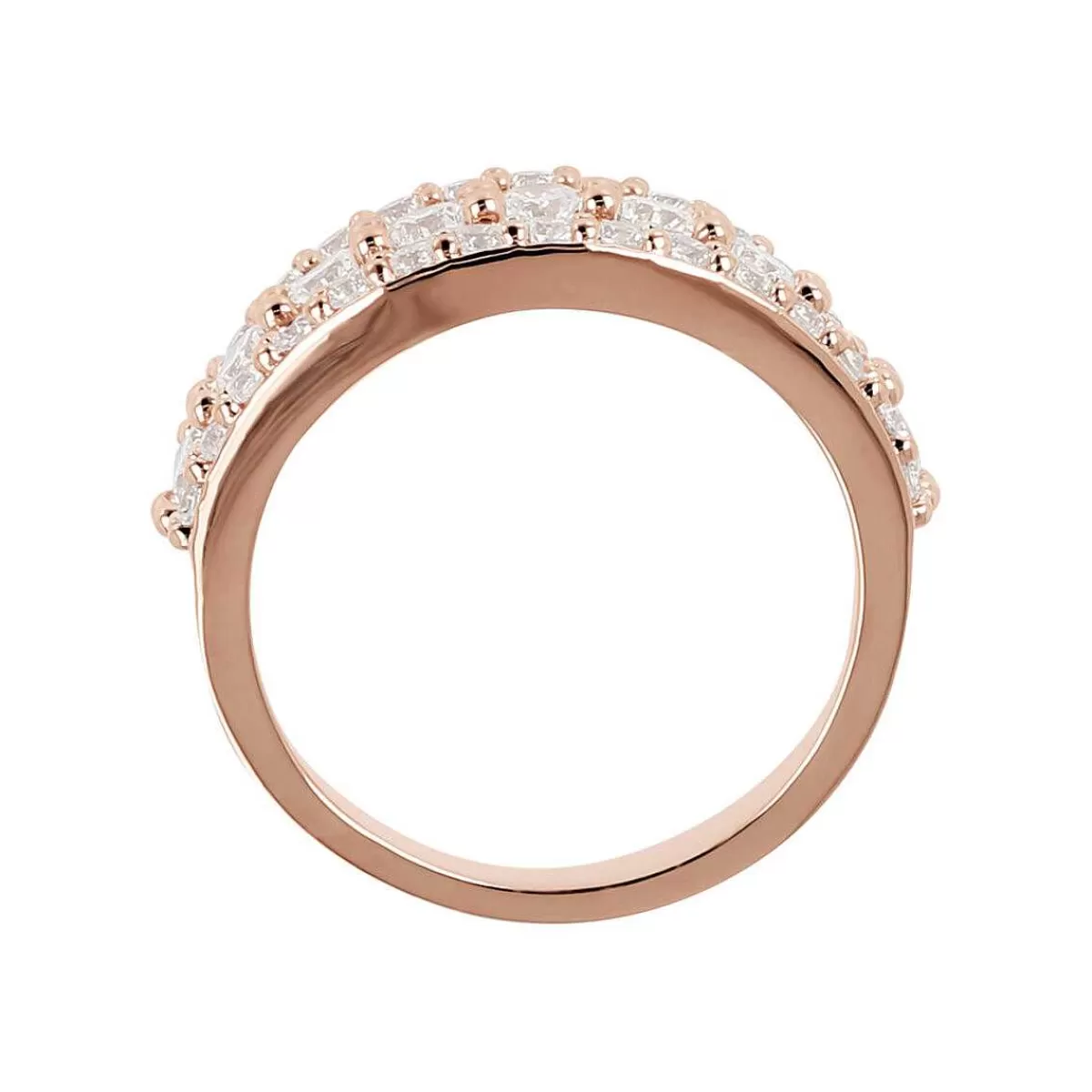 Discount Anello Con Triplo Pave Di Cubic Zirconia Anelli