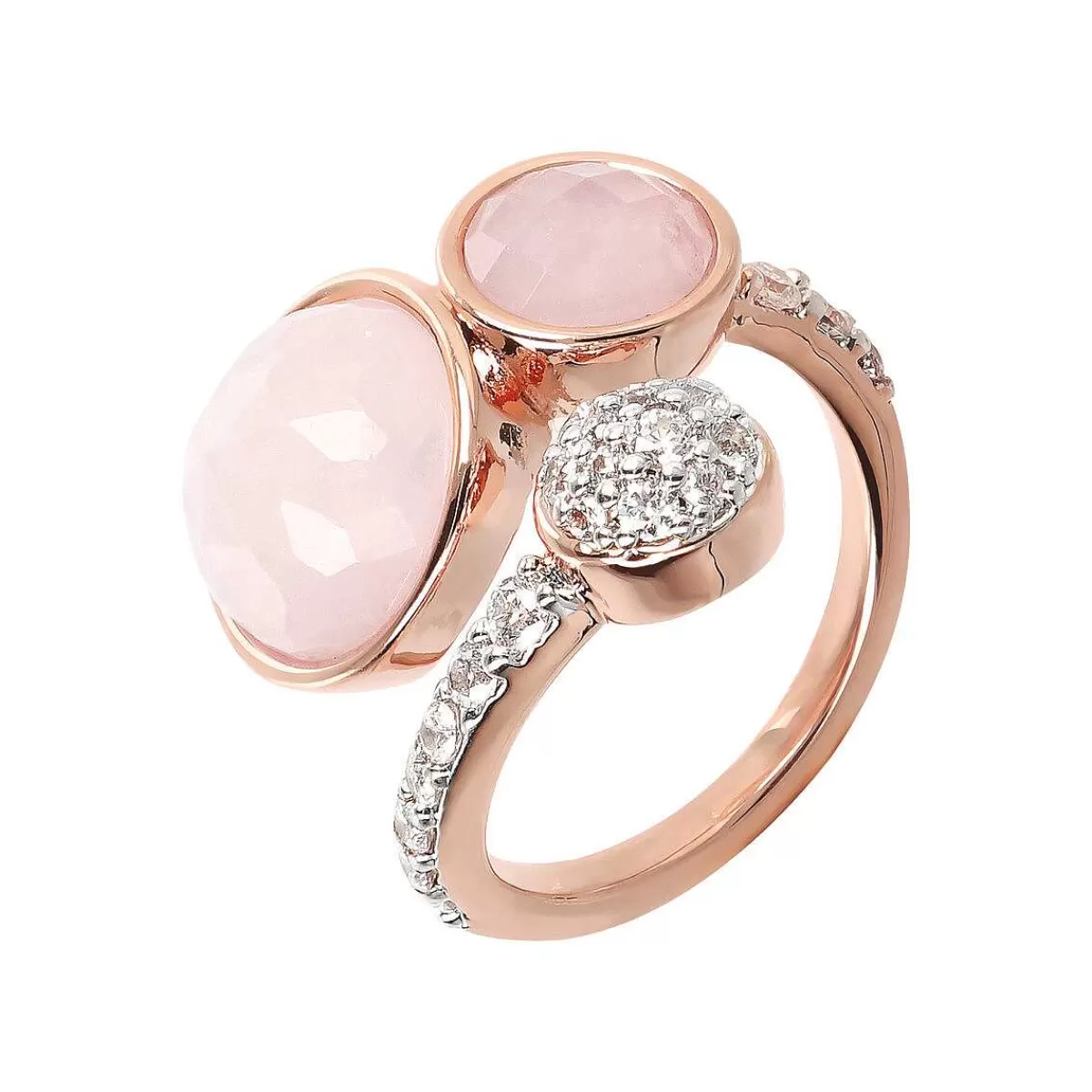 Best Anello Contrarie Con Pietre Naturali Tonde E Pave Anelli