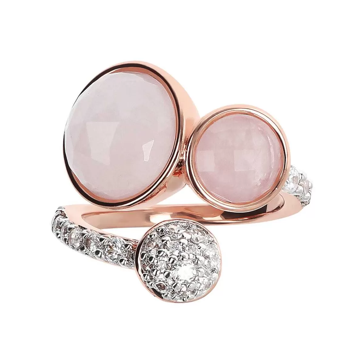 Best Anello Contrarie Con Pietre Naturali Tonde E Pave Anelli