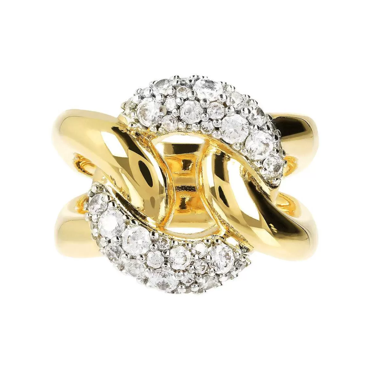 New Anello Dorato Con Elemento Di Zirconi Anelli