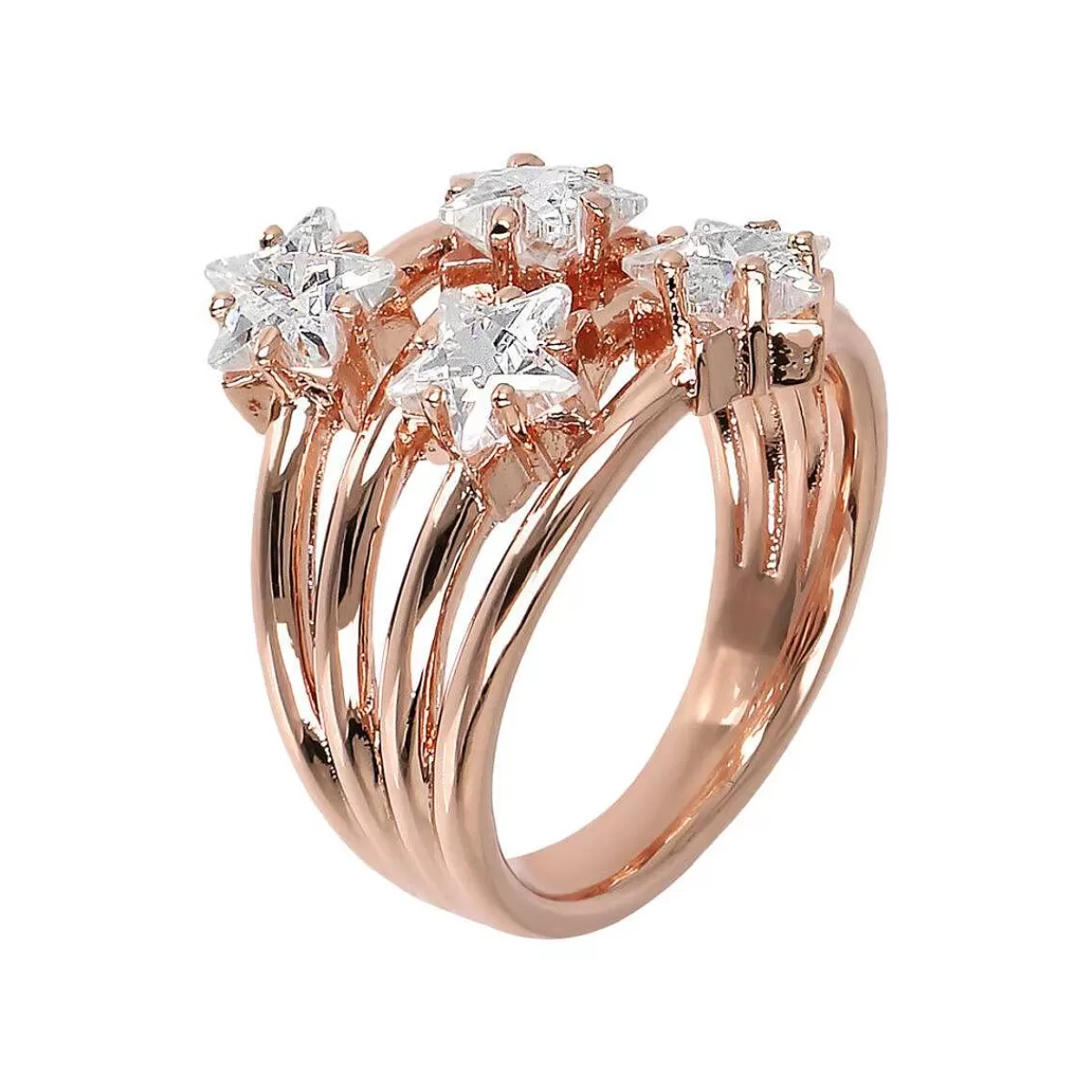 Outlet Anello Multifilo Con Stelle Cubic Zirconia Anelli