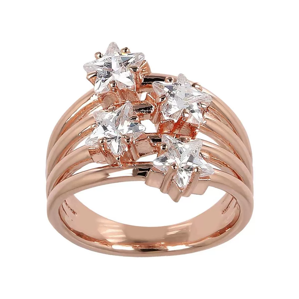 Outlet Anello Multifilo Con Stelle Cubic Zirconia Anelli