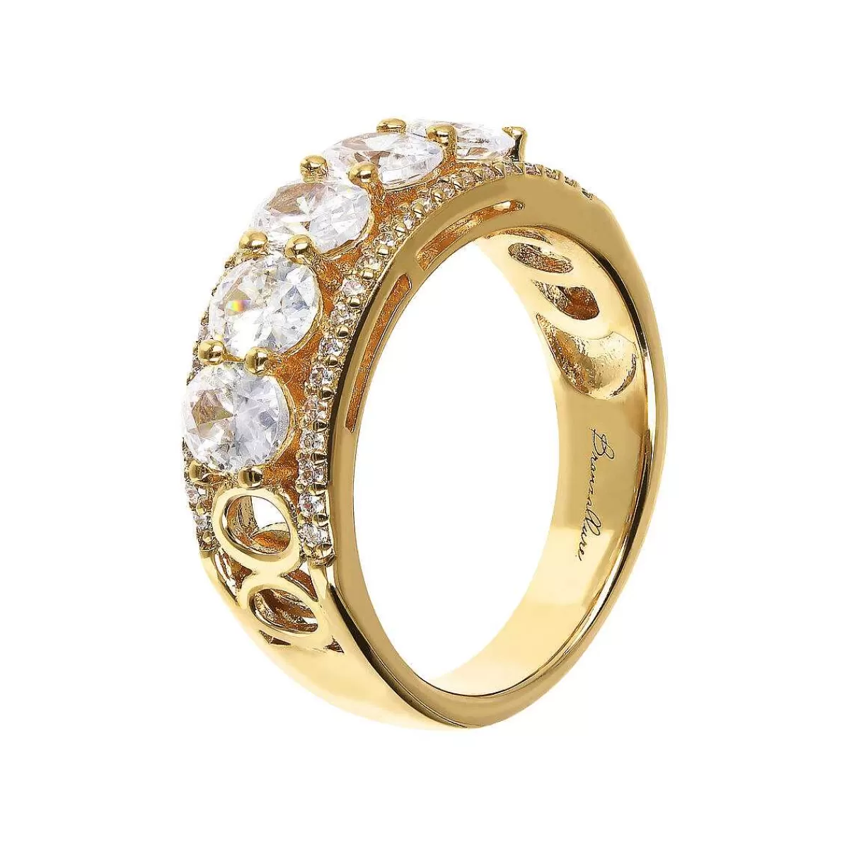 Best Sale Anello Riviera Dorato Con Punti Luce In Cubic Zirconia Anelli
