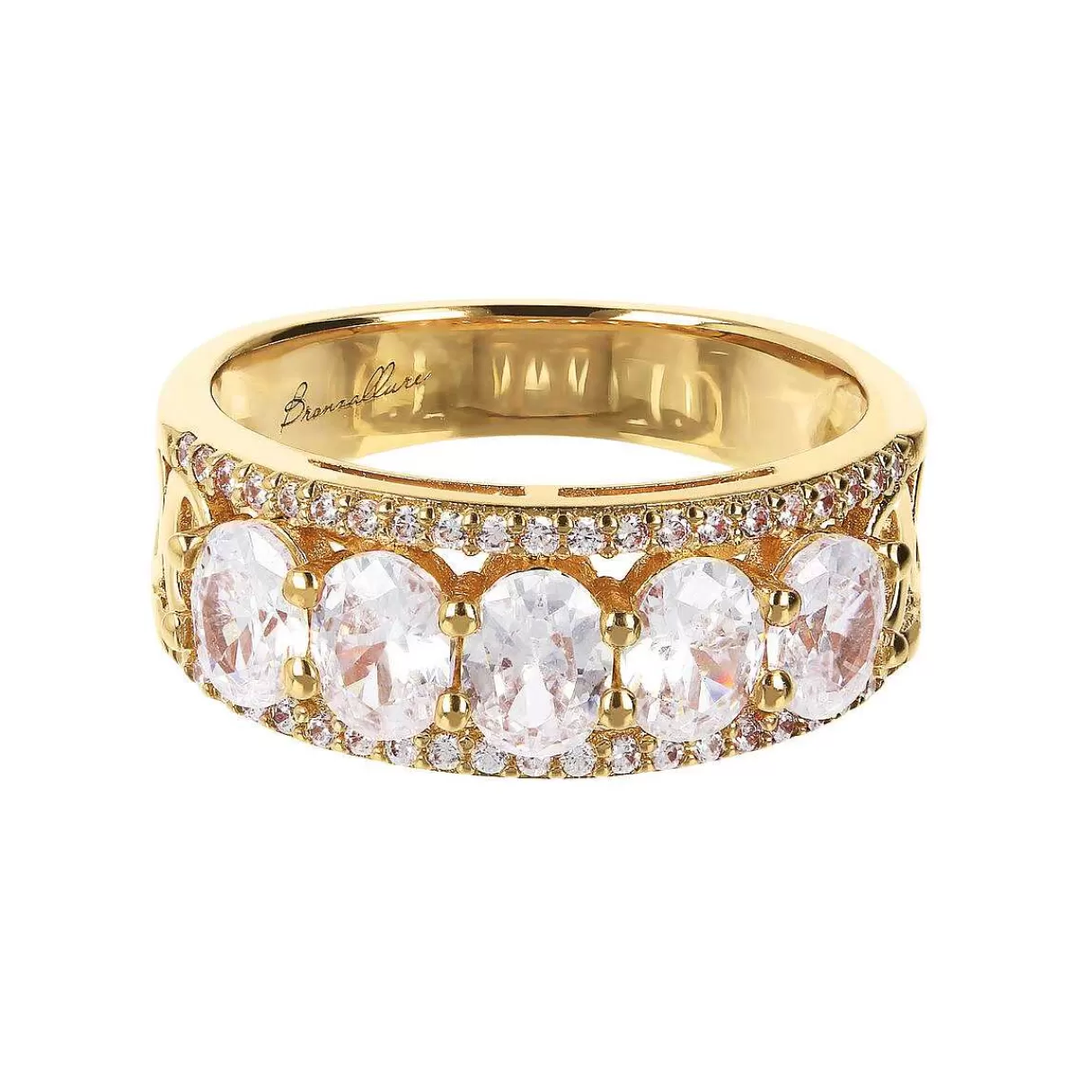 Best Sale Anello Riviera Dorato Con Punti Luce In Cubic Zirconia Anelli