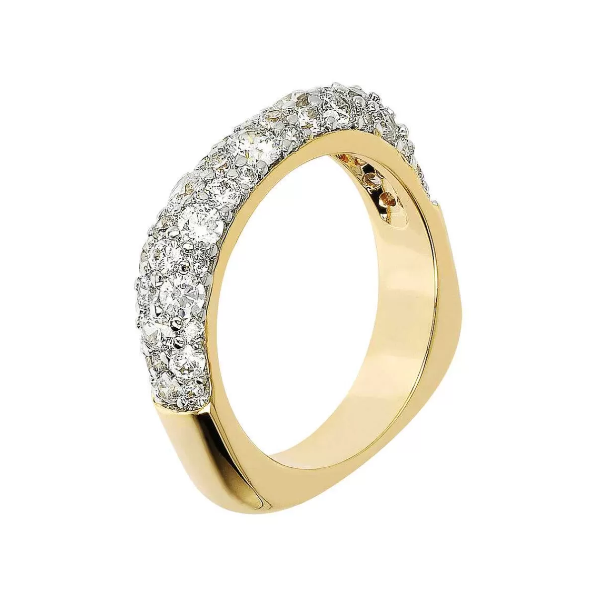 Sale Anello Riviera Golden Con Pave Di Cubic Zirconia Anelli