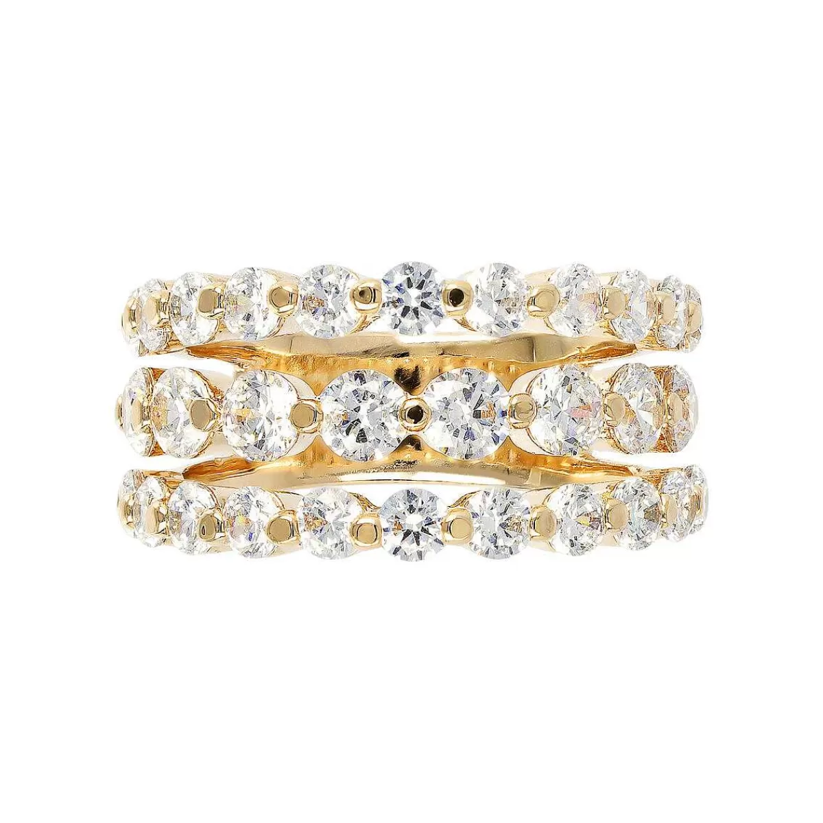 Flash Sale Anello Riviera Multifilo Dorato Con Zirconi Cubici Anelli