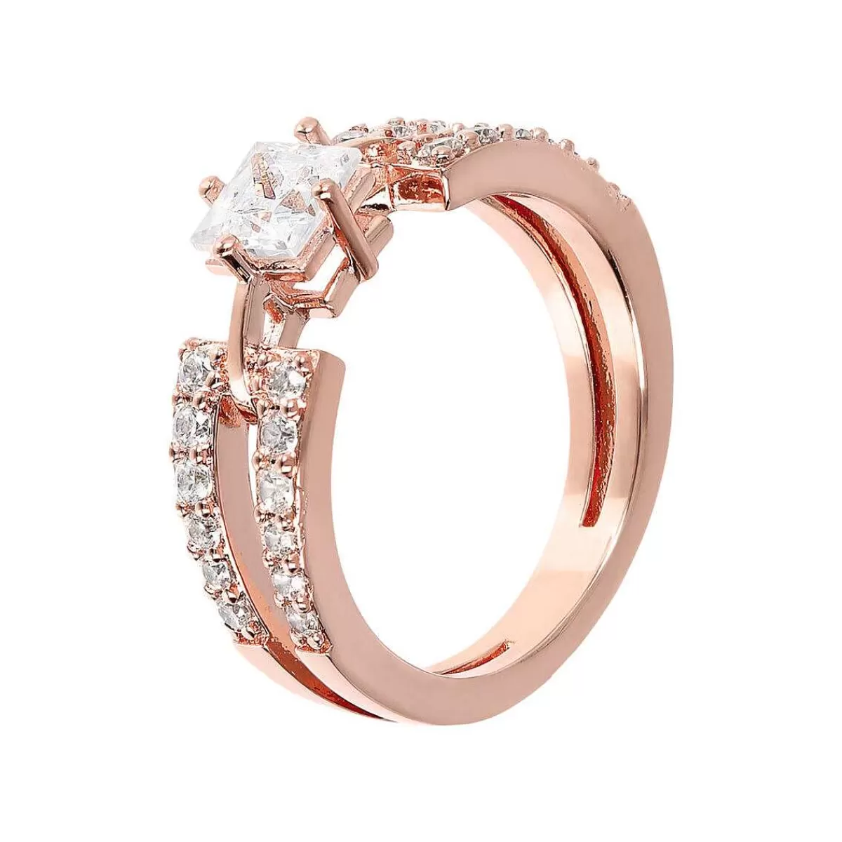 Best Anello Solitario Con Doppio Filo In Cubic Zirconia Anelli