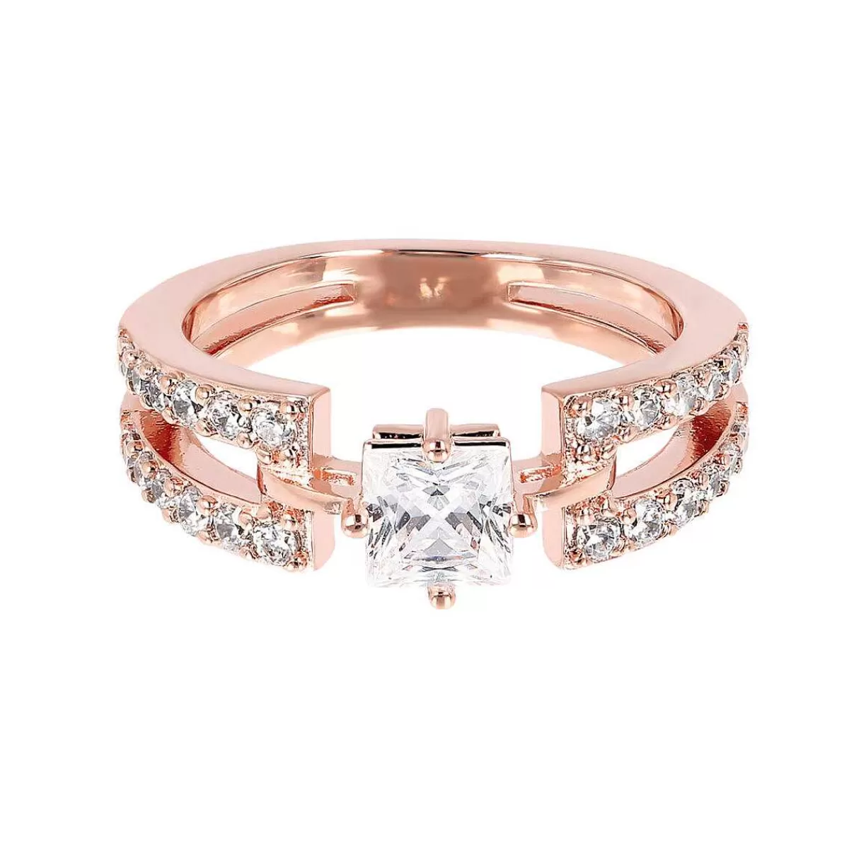 Best Anello Solitario Con Doppio Filo In Cubic Zirconia Anelli