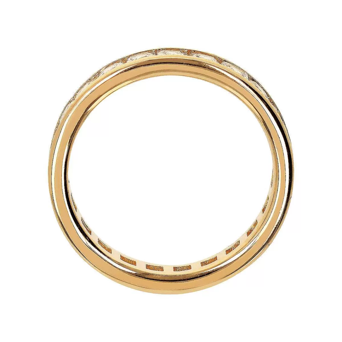 Discount Anello Veretta Dorata Con Zirconi Anelli