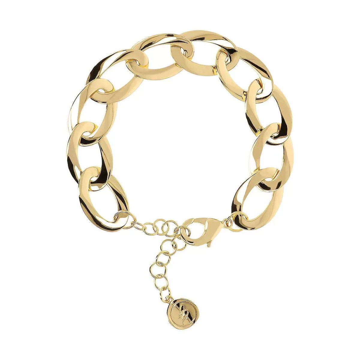 Online Bracciale A Catena Barbazzale Allungato Dorato Bracciali