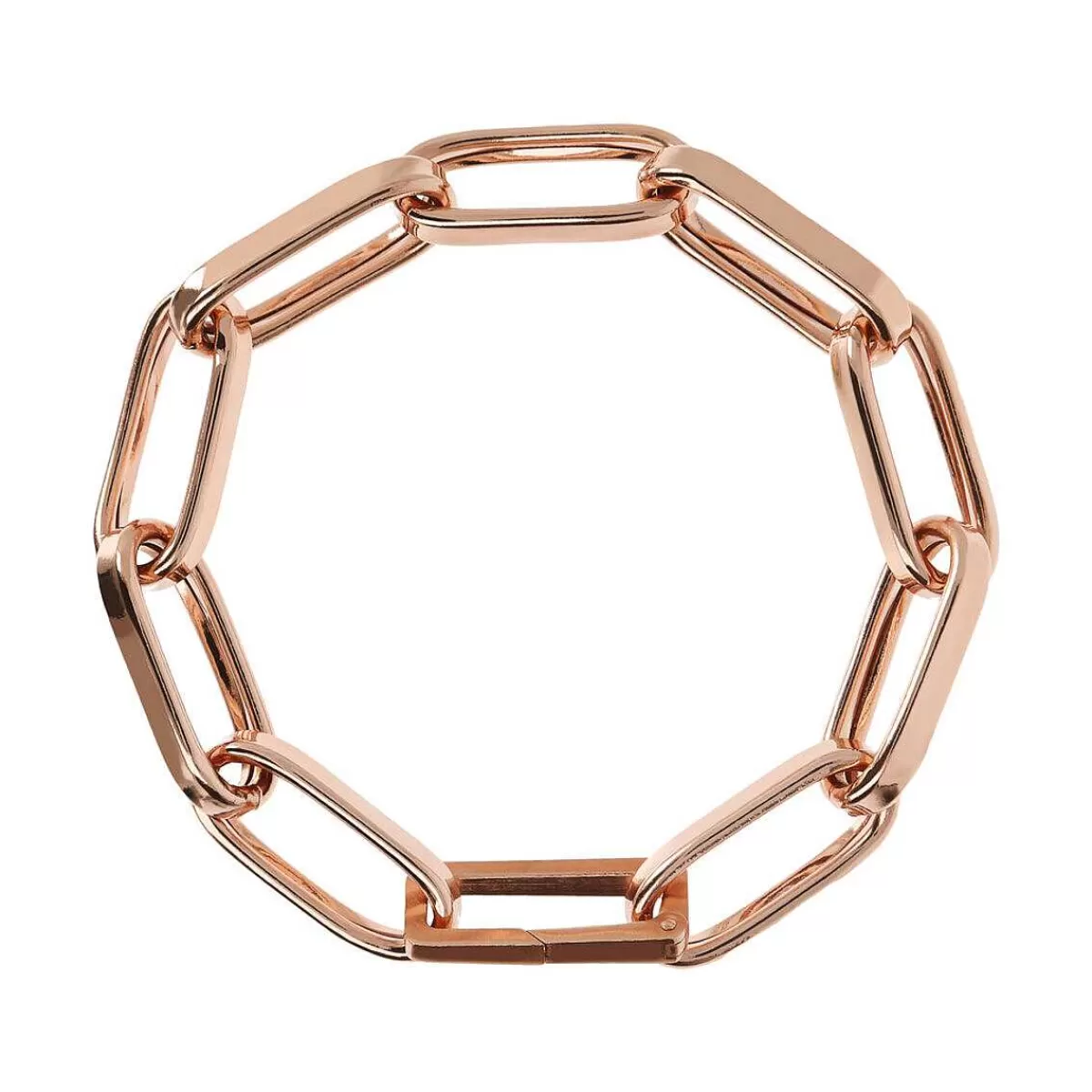 Outlet Bracciale A Catena Forzatina Allungata Con Graffetta Spessa Bracciali