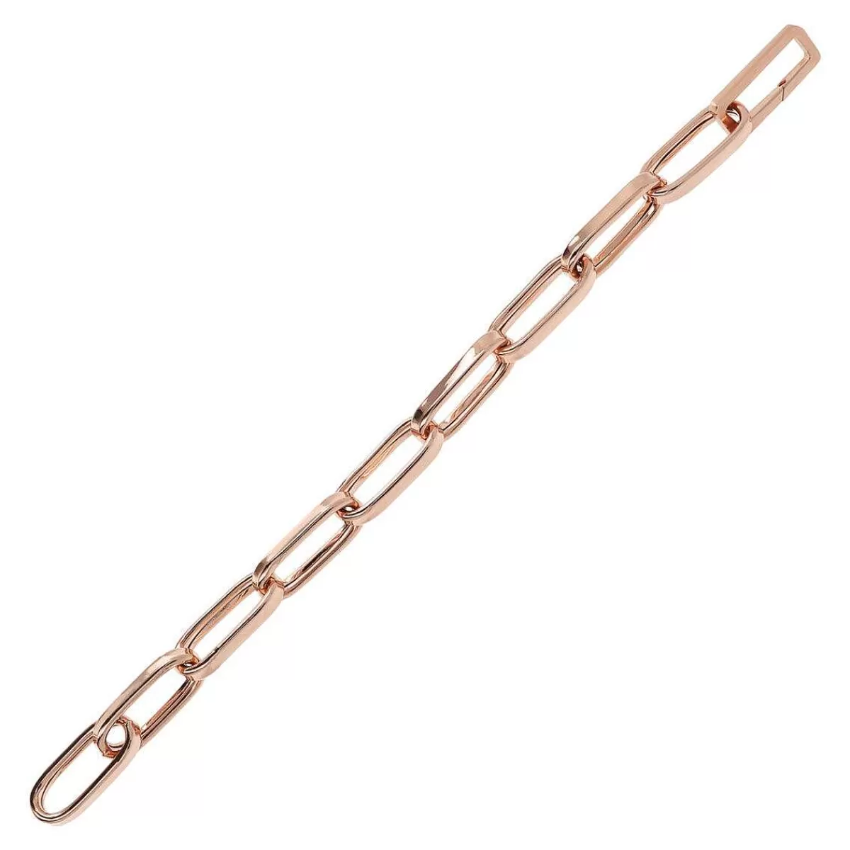 Outlet Bracciale A Catena Forzatina Allungata Con Graffetta Spessa Bracciali