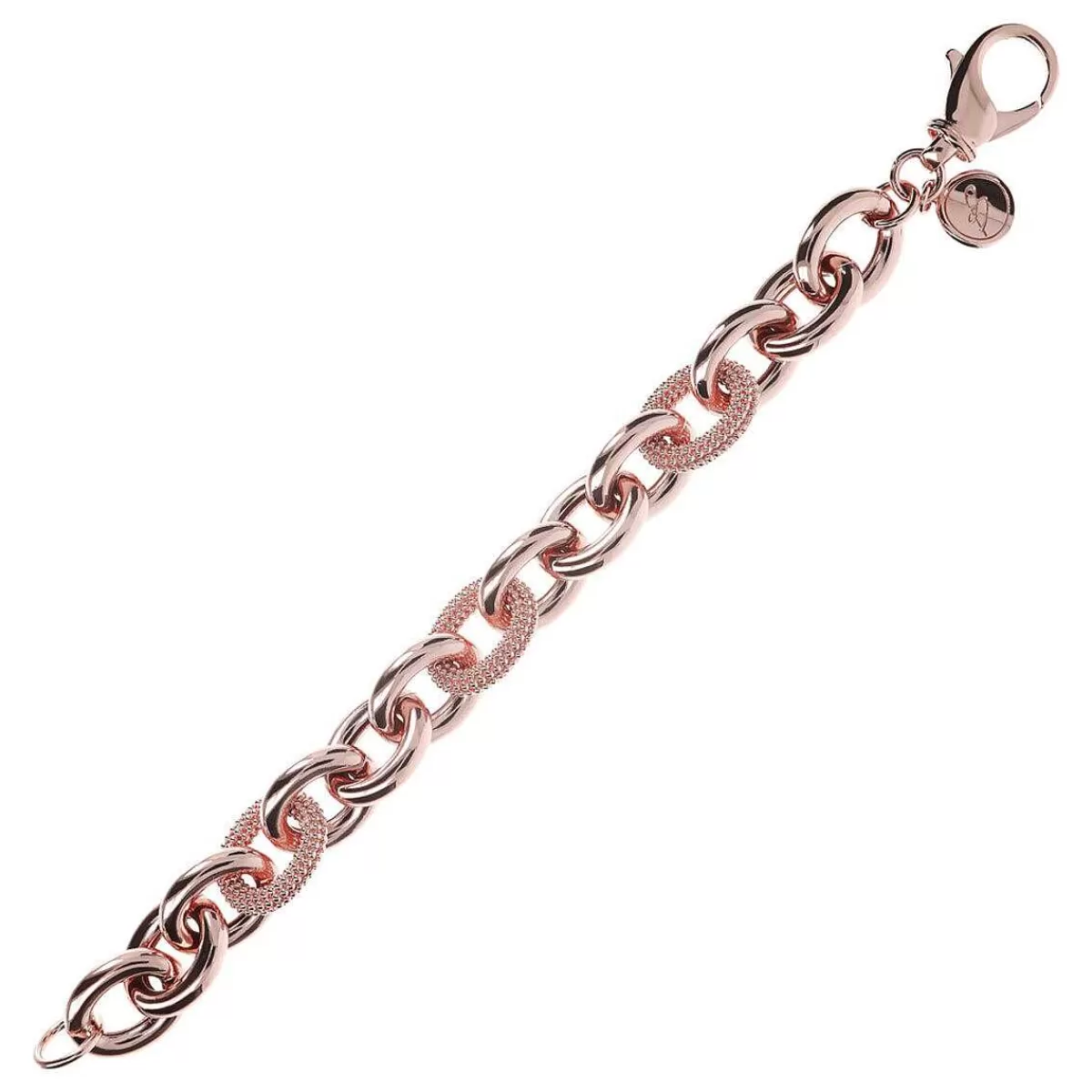 Discount Bracciale A Catena Rolo Con Elementi Texture Bracciali