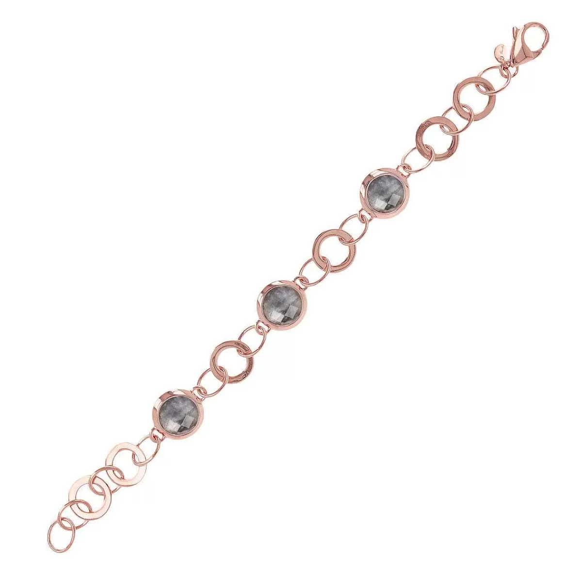 Store Bracciale A Maglia Con Elementi Tondi In Pietra Naturale Bracciali