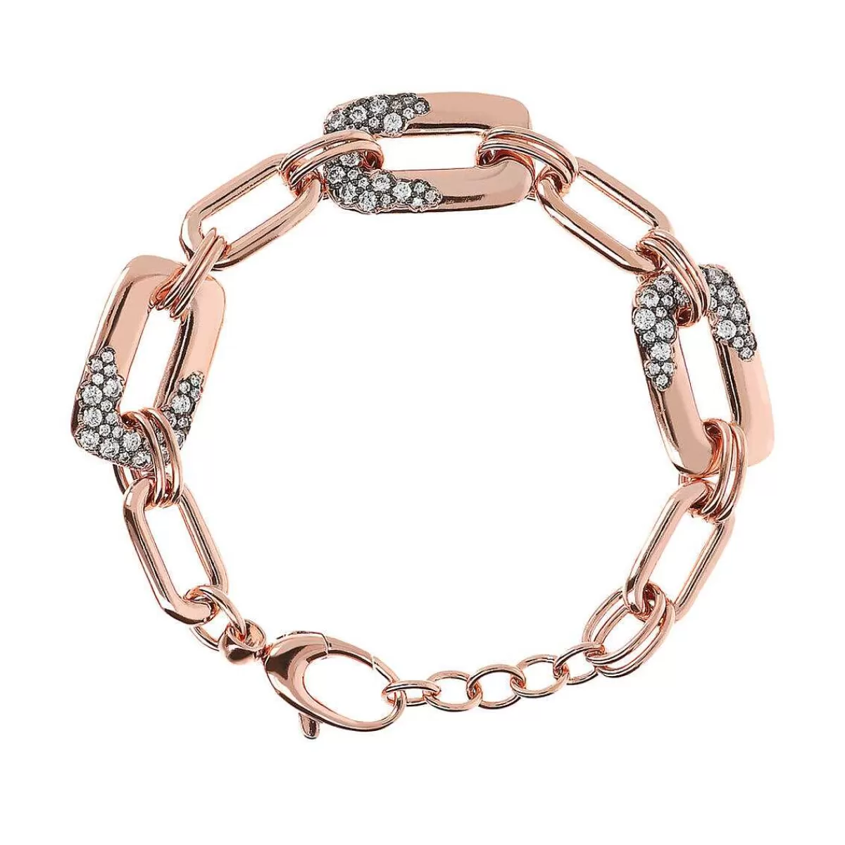 Online Bracciale A Maglie Alternate Con Pave Bracciali