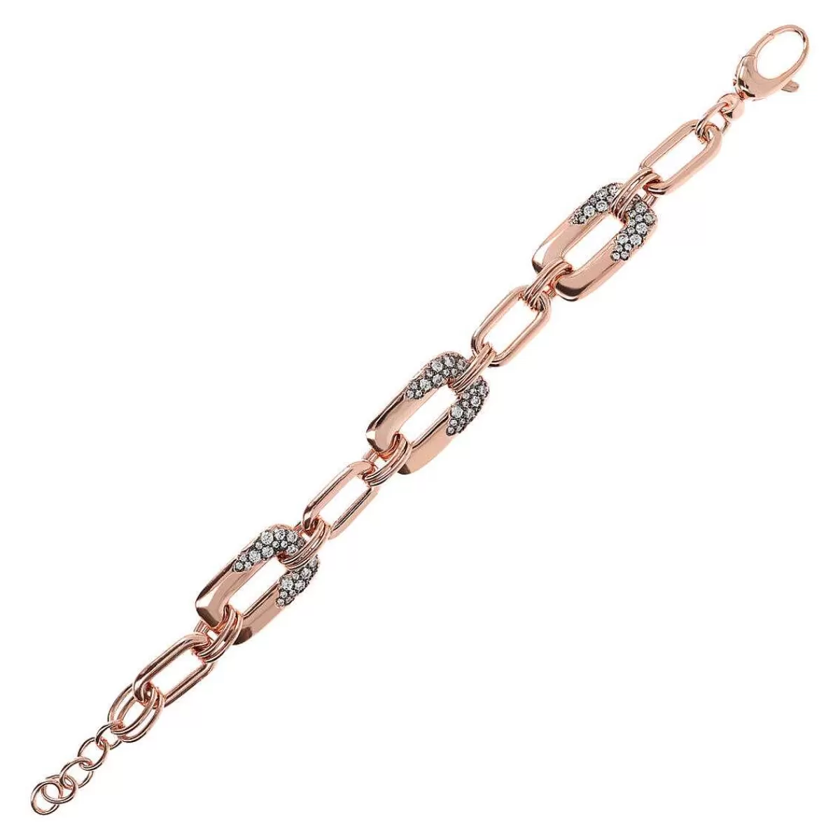 Online Bracciale A Maglie Alternate Con Pave Bracciali