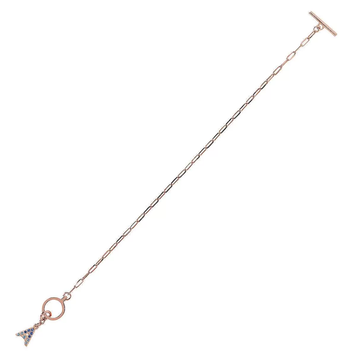 Clearance Bracciale Catena Forzatina Con Pendente Lettera Pave In Cubic Zirconia Bracciali