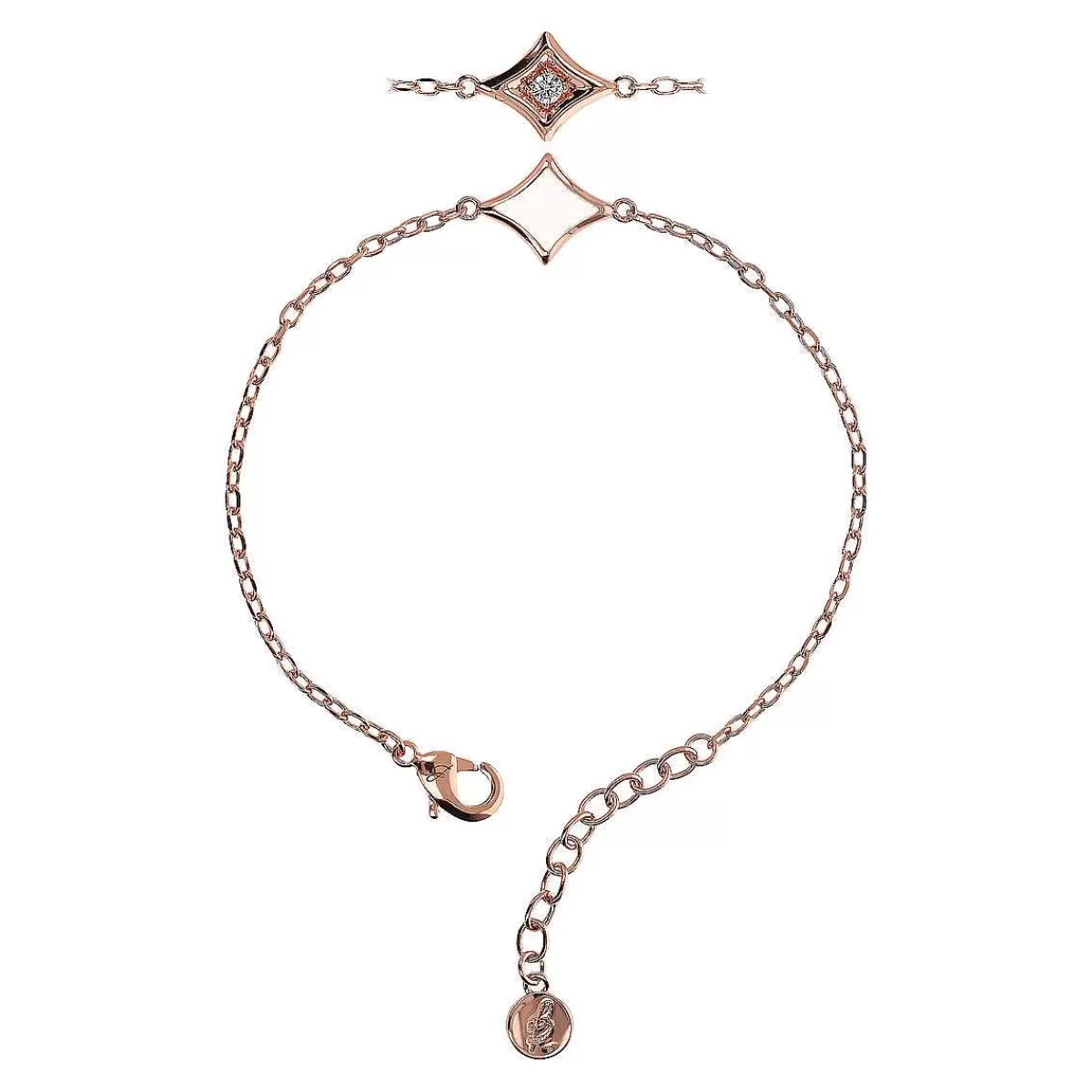 Online Bracciale Catena Forzatina E Pendente Etoile Reversibile Con Smalto E Punto Luce In Cubic Zirconia Bracciali