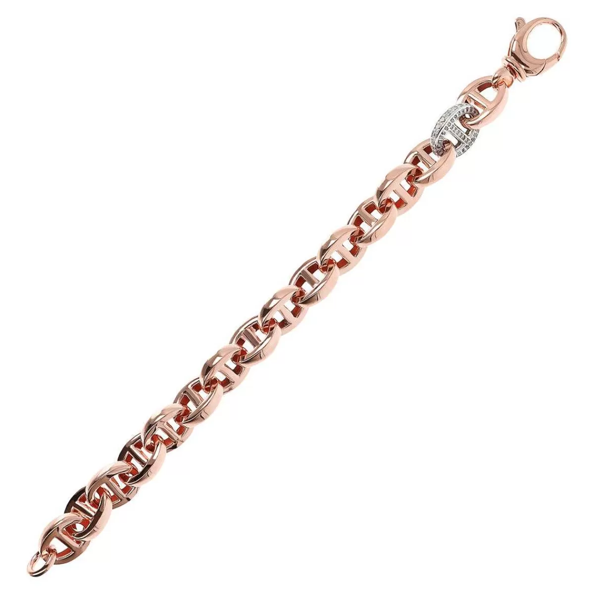 Shop Bracciale Catena Marina Ed Elemento Pave In Cubic Zirconia Bracciali
