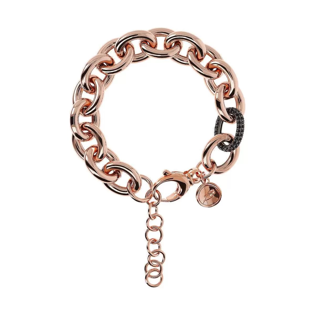 Flash Sale Bracciale Catena Rolo Con Elemento Pave In Spinello Nero O Zirconi Cubici Bracciali