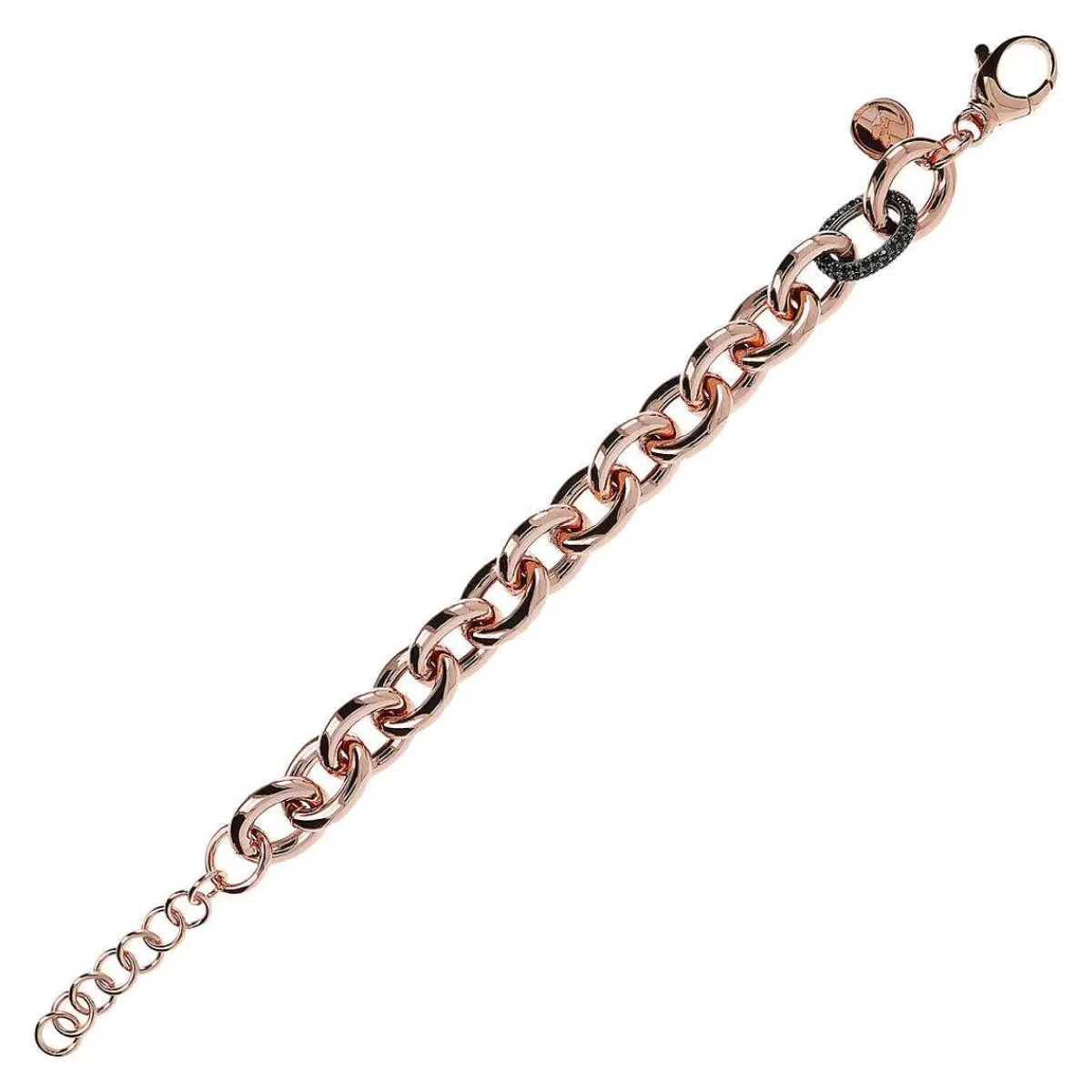 Flash Sale Bracciale Catena Rolo Con Elemento Pave In Spinello Nero O Zirconi Cubici Bracciali