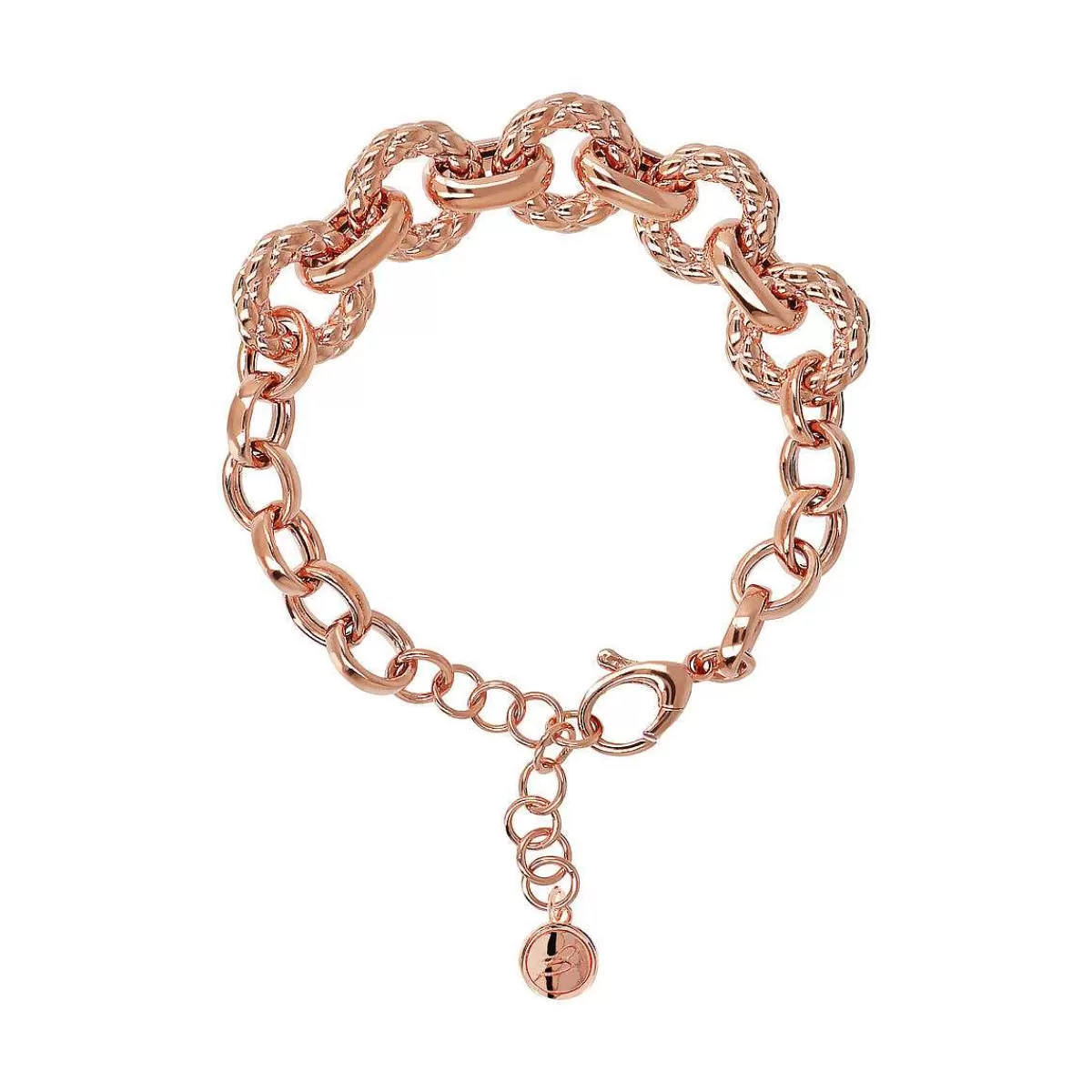 Discount Bracciale Catena Rolo Con Maglie Rigate Bracciali