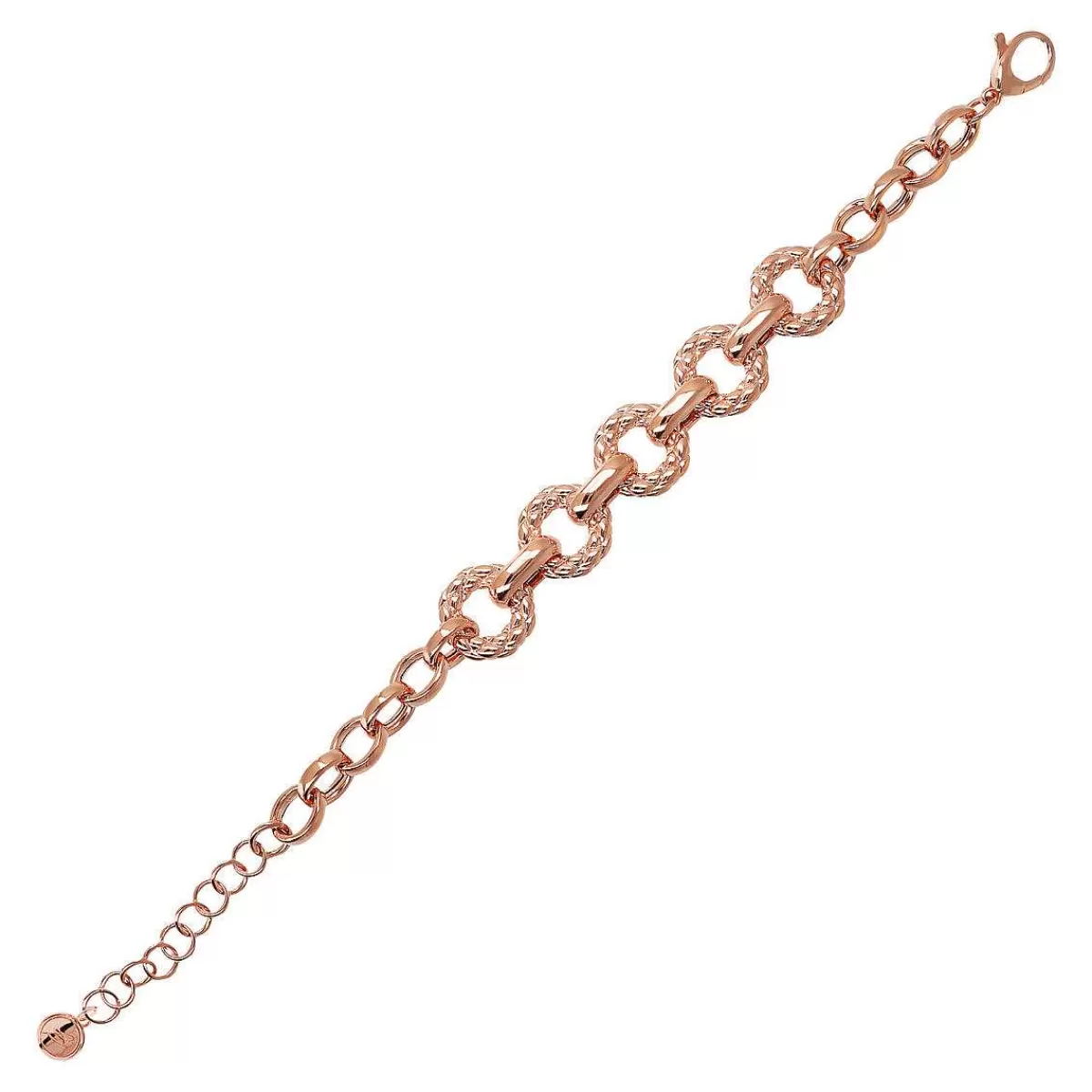 Discount Bracciale Catena Rolo Con Maglie Rigate Bracciali