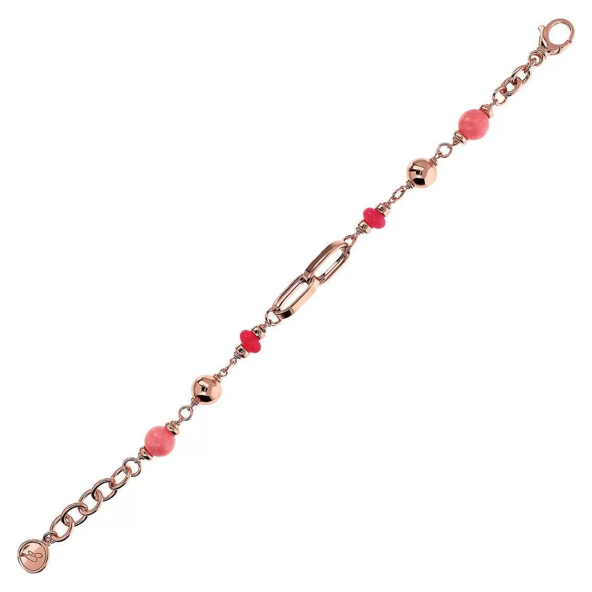 Online Bracciale Catena Rolo E Maglie Ovali Con Sfere Di Pietra Quarzite Naturale Bracciali