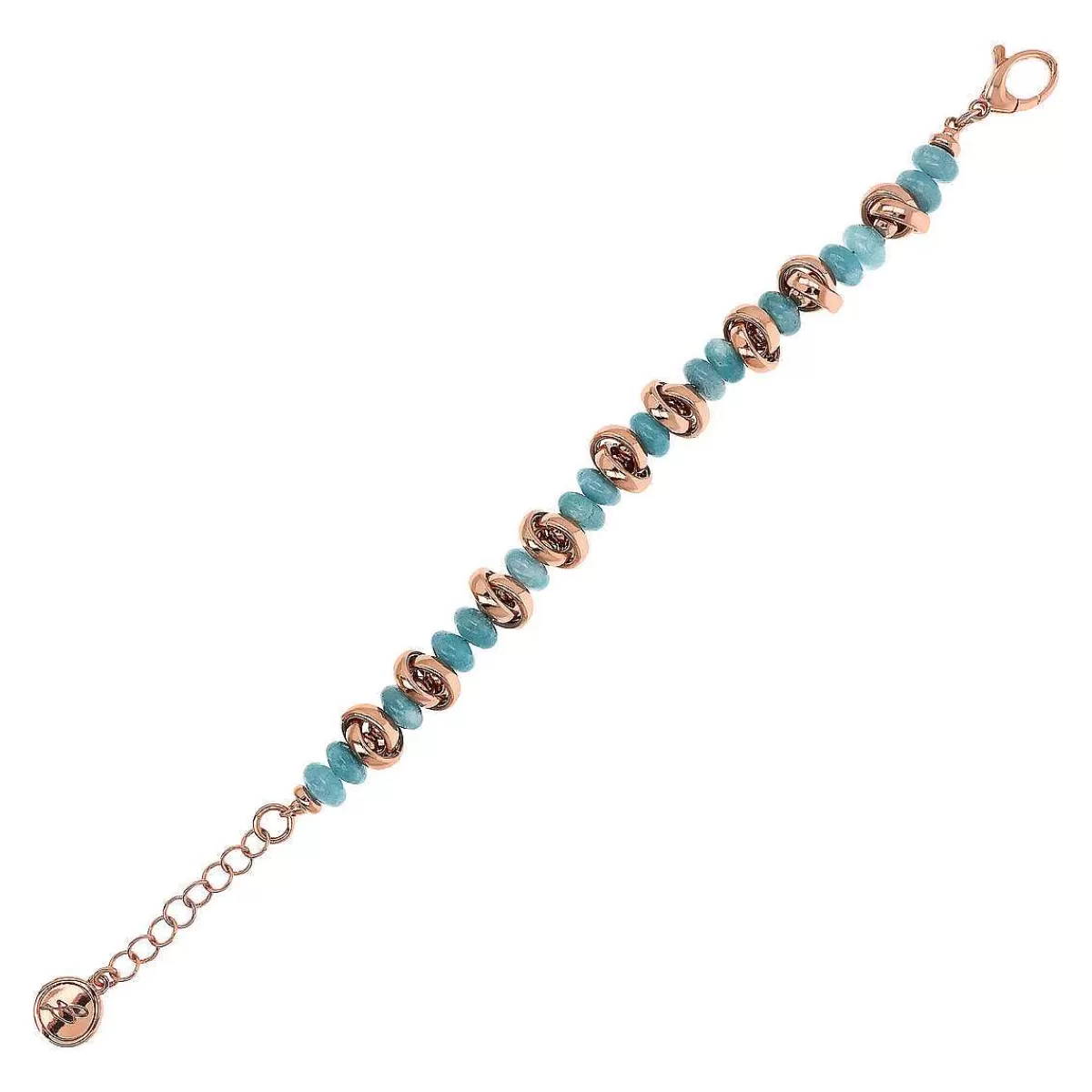 Sale Bracciale Con Maglie Intrecciate E Pietre Naturali Bracciali